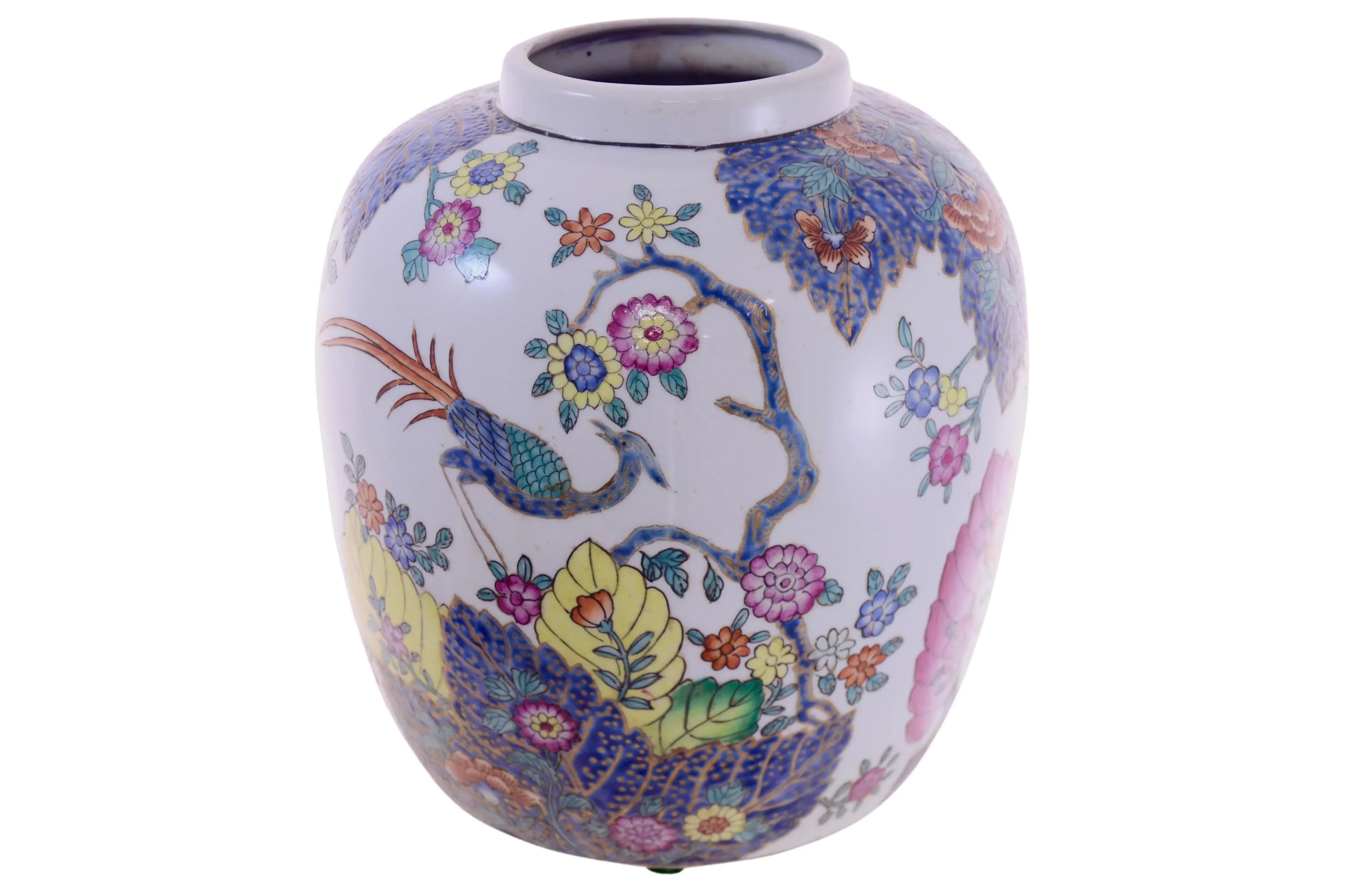 Tobacco Leaf Design Chinoiserie Ginger Jar Urn | Chairish display picture 1