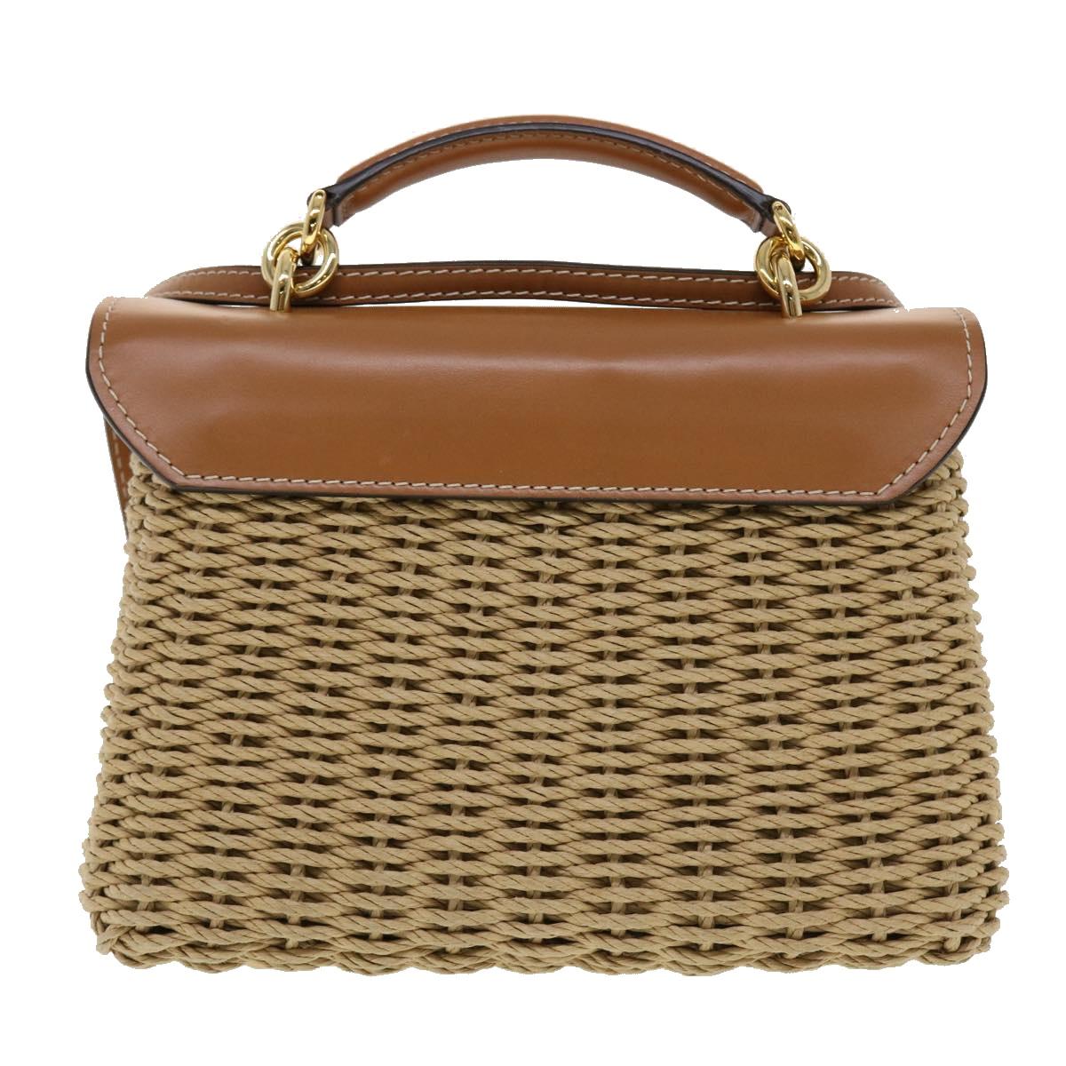 Salvatore Ferragamo Gancini Shoulder Bag Straw Beige Gg