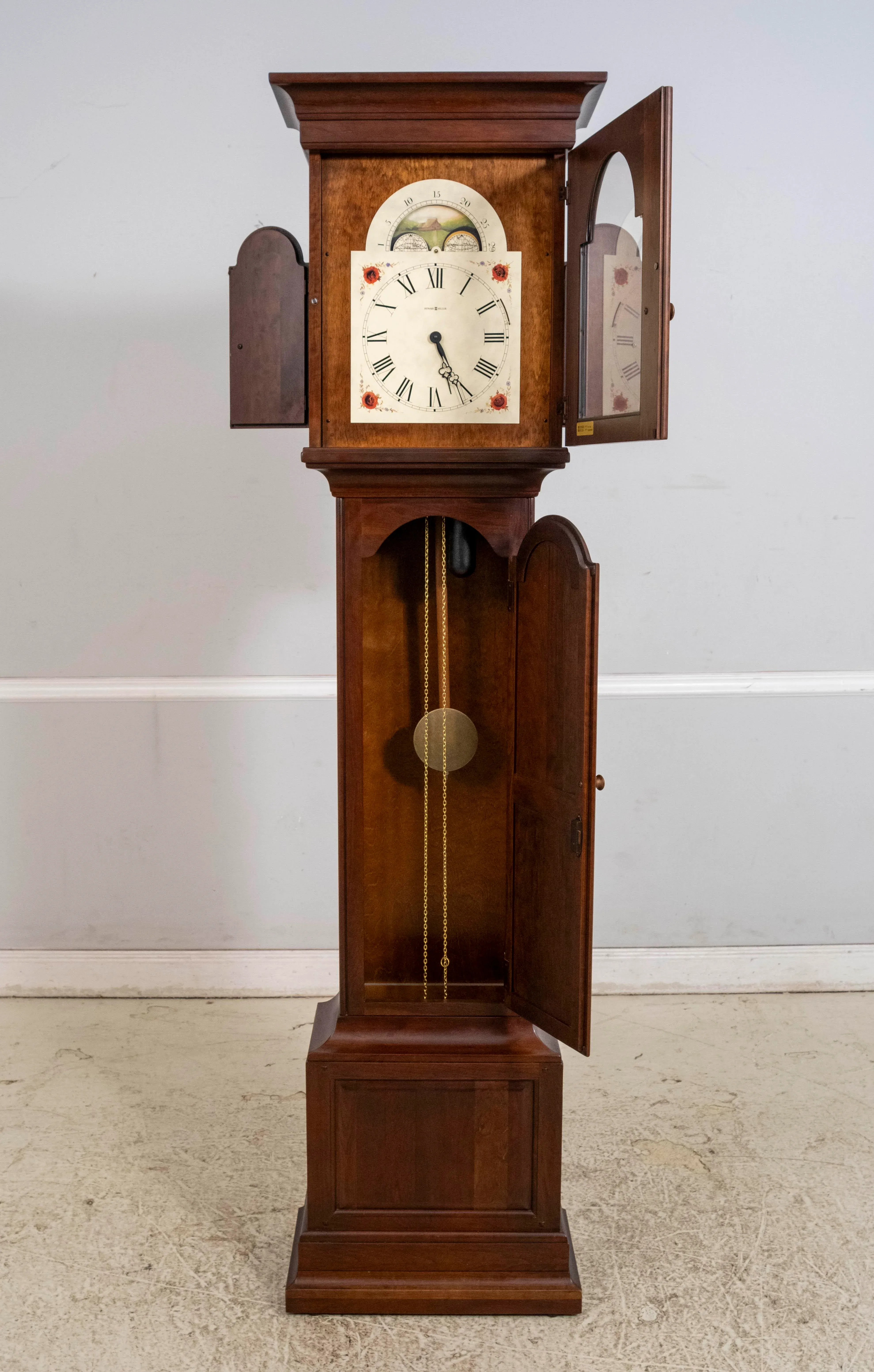 Howard Miller Cherry Delaware Tall Grandfather Clock | Chairish