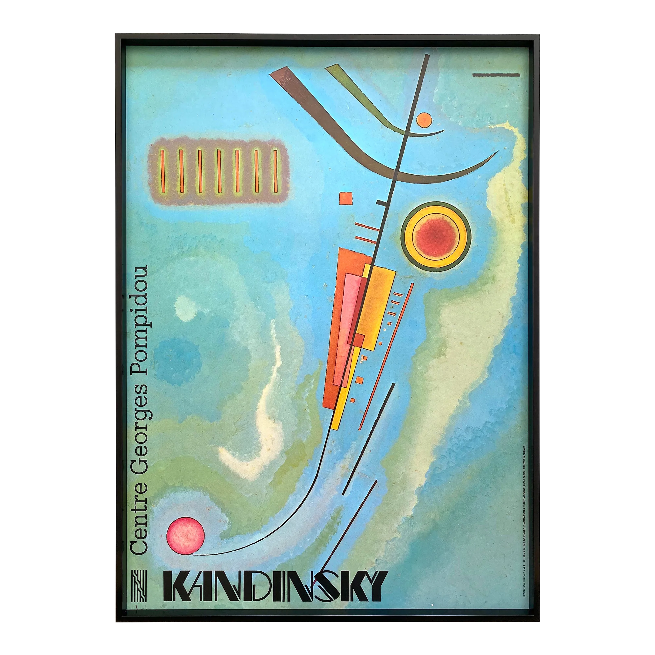Wasily Kandinsky Vintage 1981 Lithograph Print Framed Paris