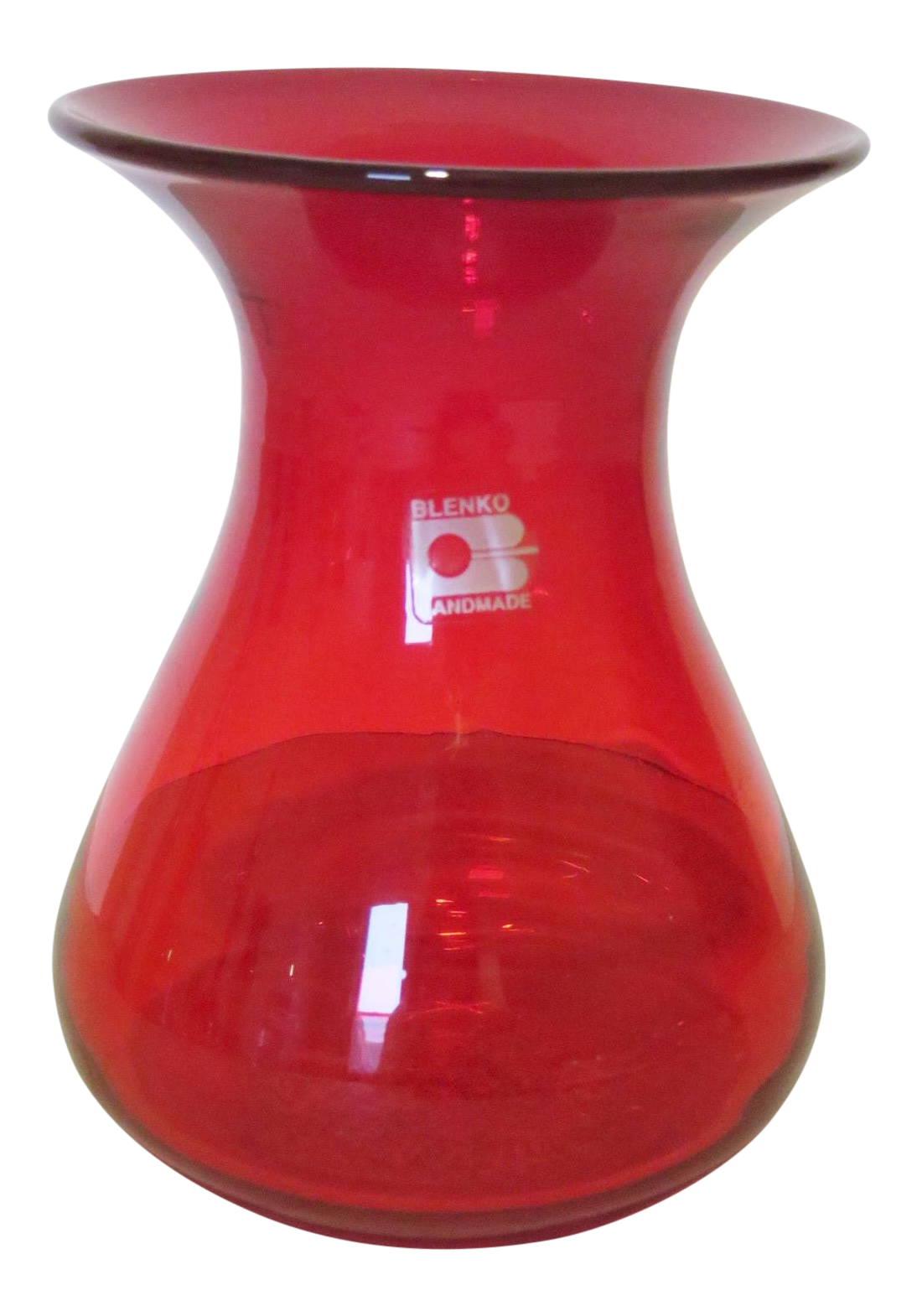 Mid 20th Century Blenko Red Art Glass Vase Chairish