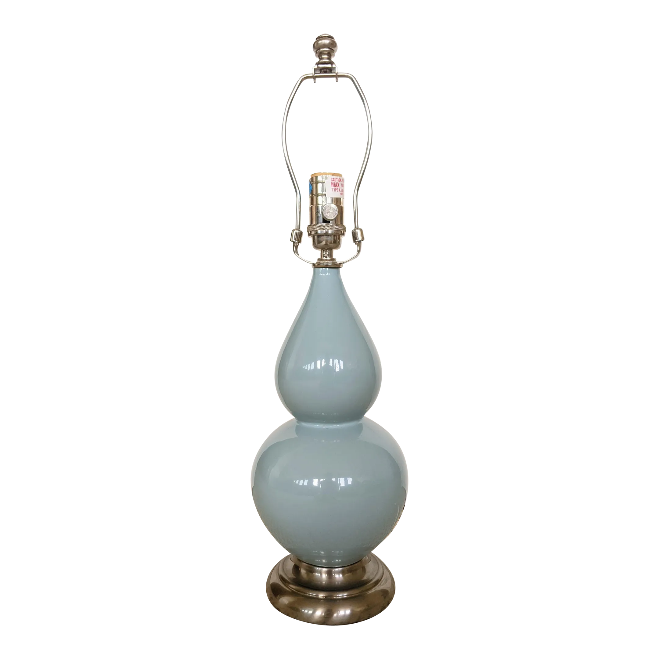 Vintage Restoration Hardware Light Blue Ceramic Gourd Lamp