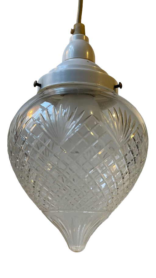 Art Nouveau Jugend Crystal Hallway Pendant Lamp, 1920s