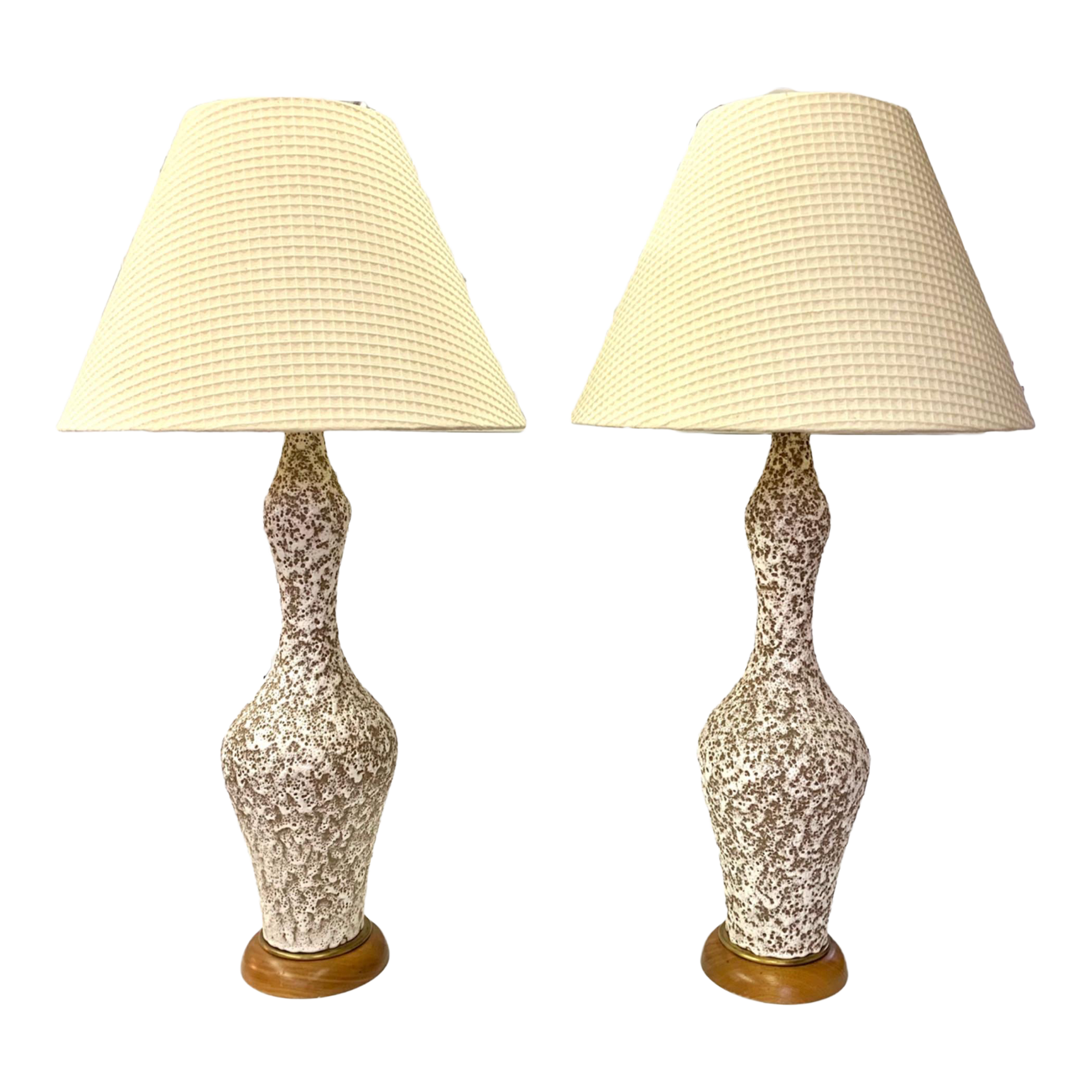 MidCentury Modern Fat Lava Table Lamps With ShadesA Pair Chairish