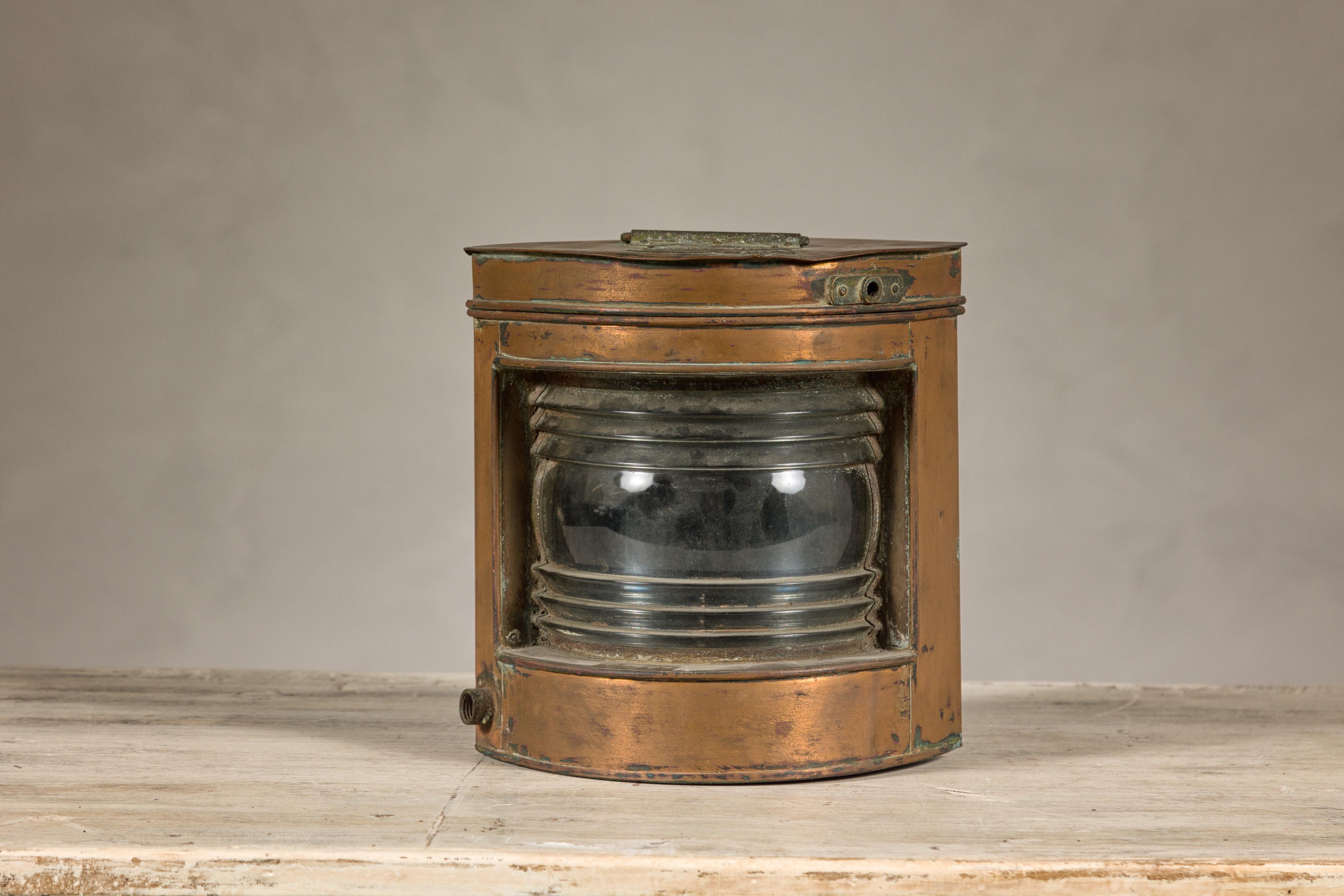 Nautical Tung Woo Starboard Ship Navigation Copper Lantern