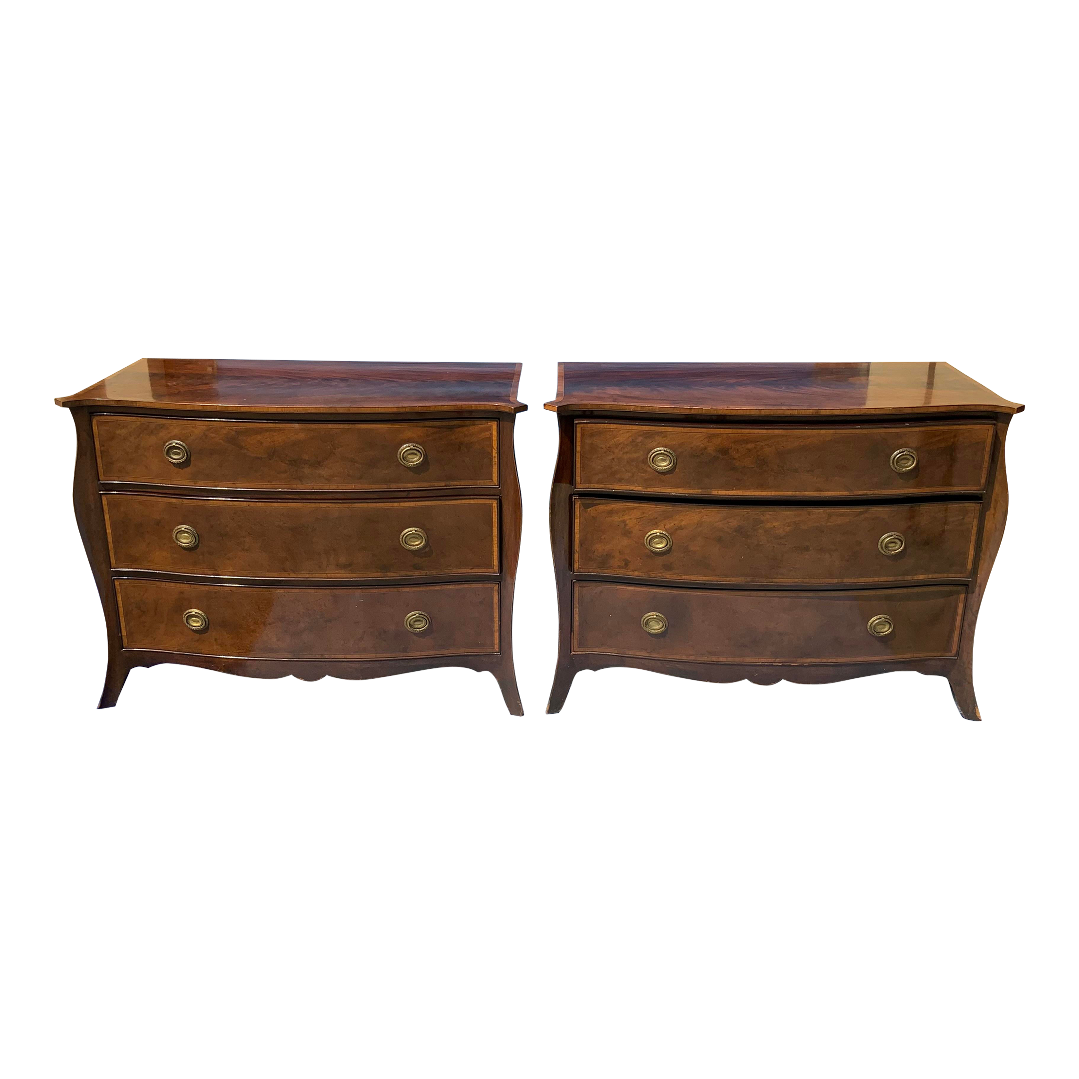 Mid 20th Century Vintage Bow Front Nightstands Set of 2 Chairish