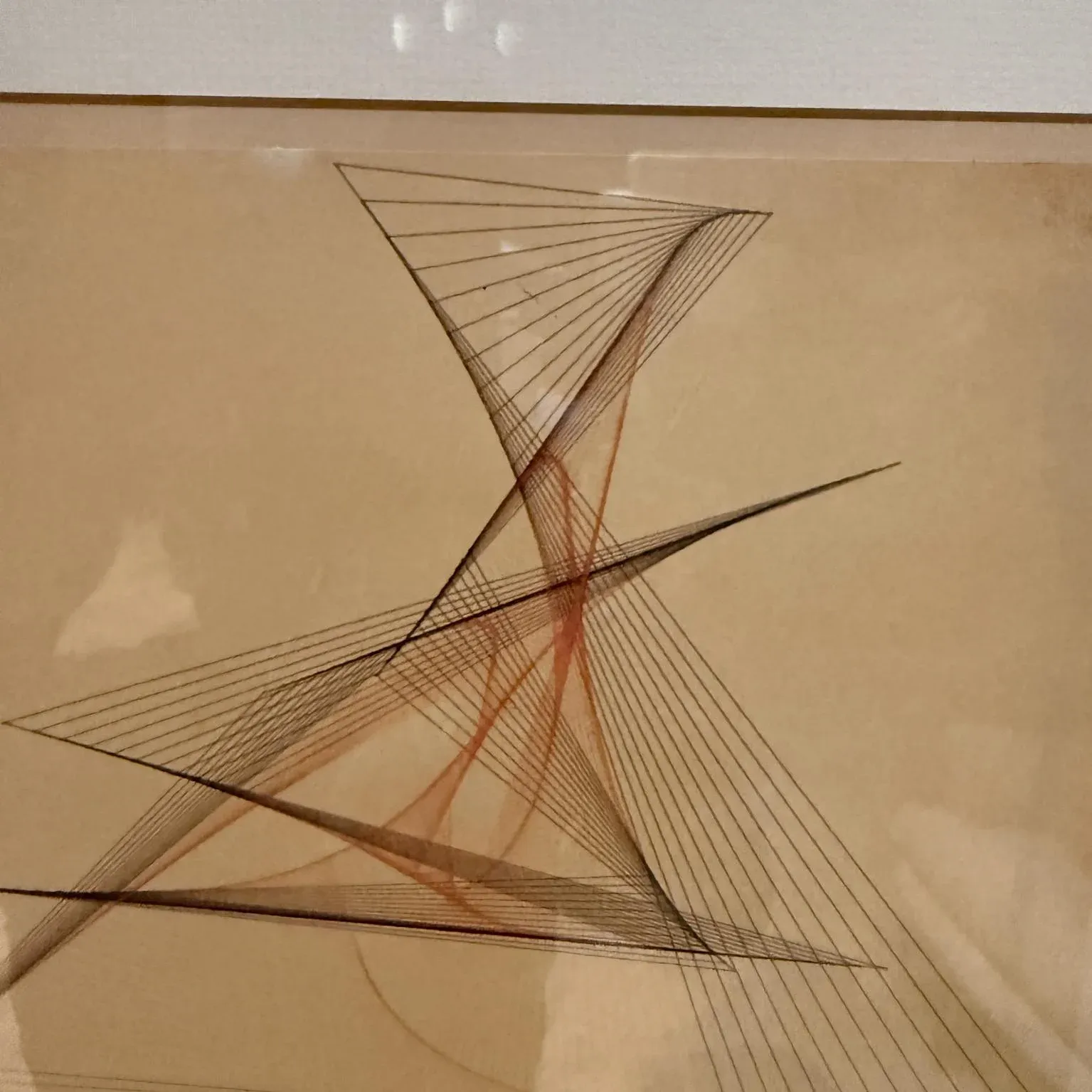 1943 Art Ink on Paper Abstract Drawing Signed Winkler