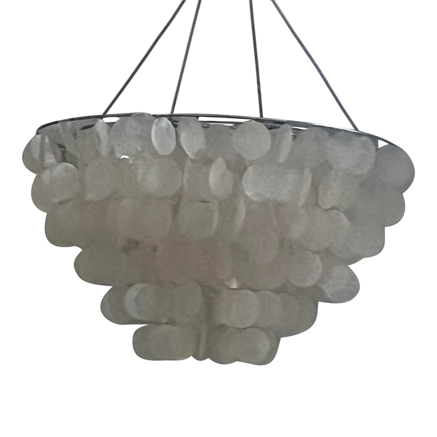 1970s Capiz Shell- Windowpane Oyster- 6 Tier Chandelier | Chairish