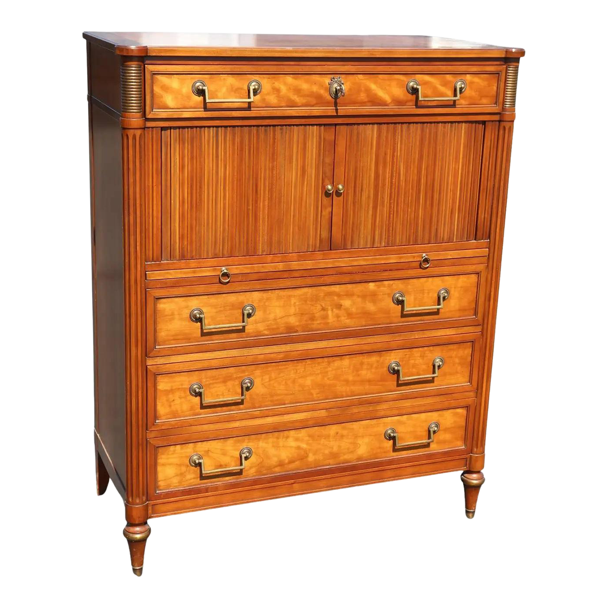 Solid Cherry Tambor Drawer Kindel Directoire Belvedere Tall Boy Dresser