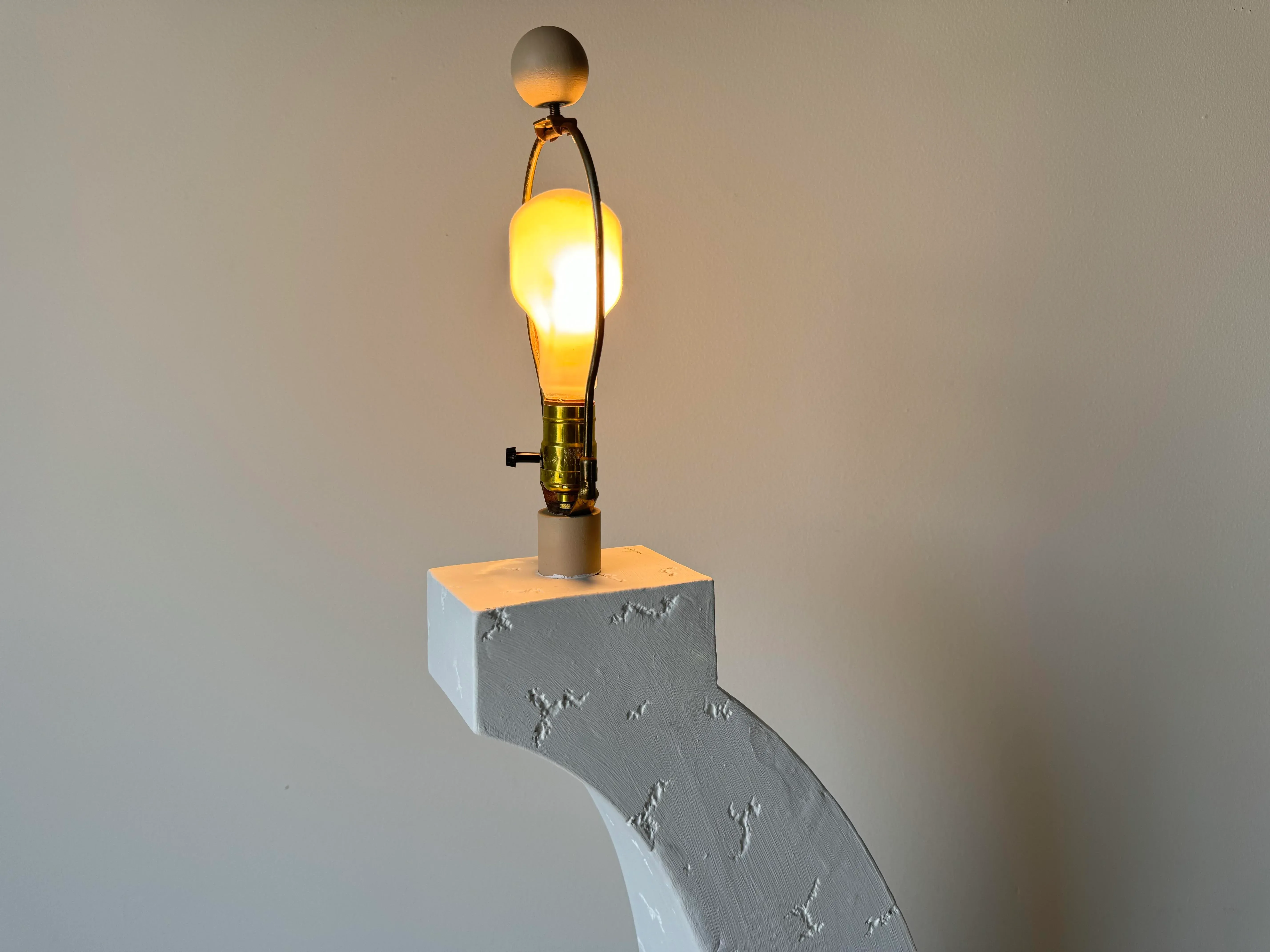 1980\'s Postmodern Sculptural Curved Plaster Floor Lamp