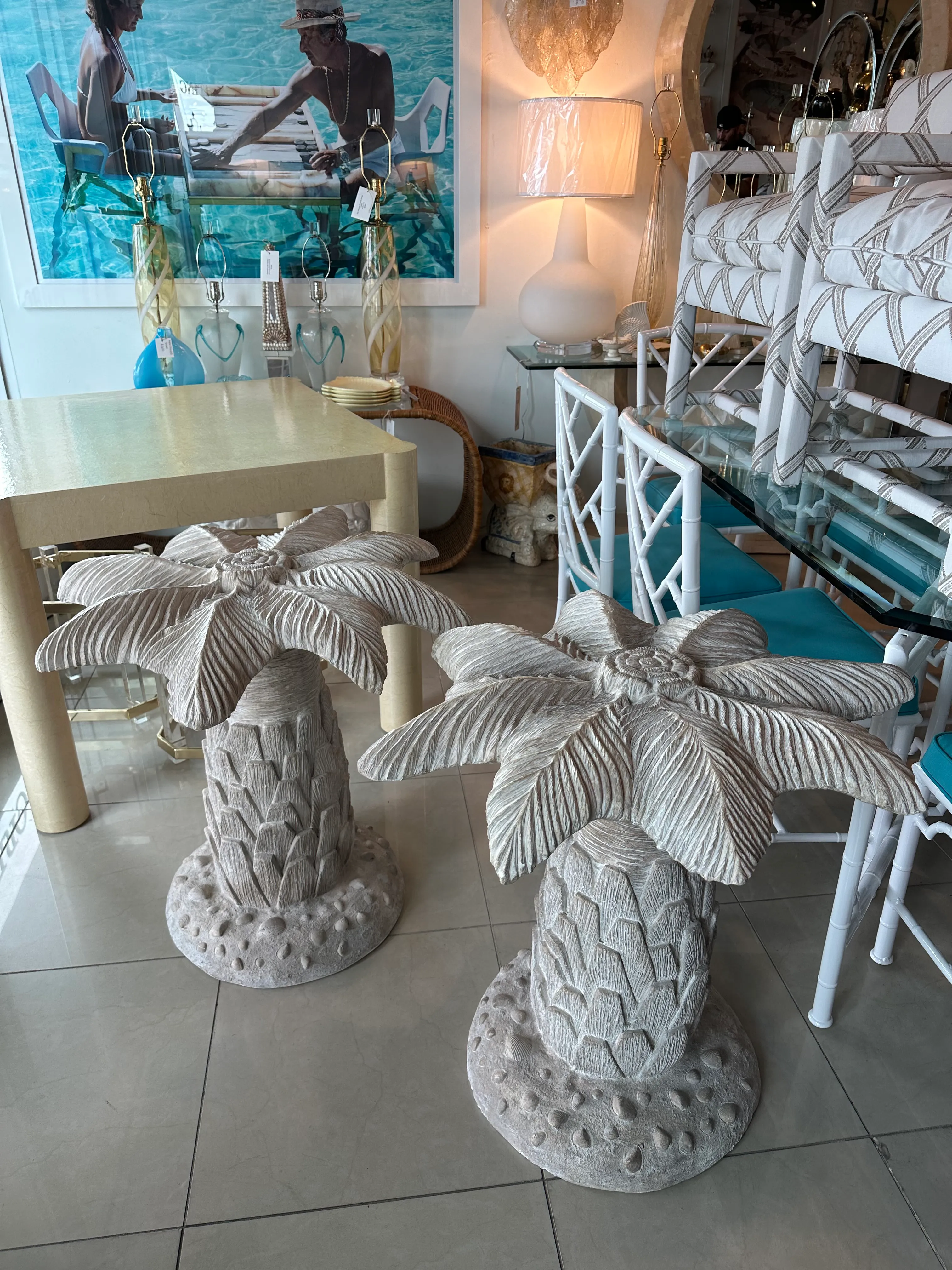 Palm tree dining table deals