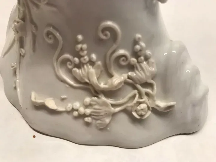Antique 18th Century Chinese Export Blanc de Chine Porcelain Libation Cup and Under Plate - A Pair