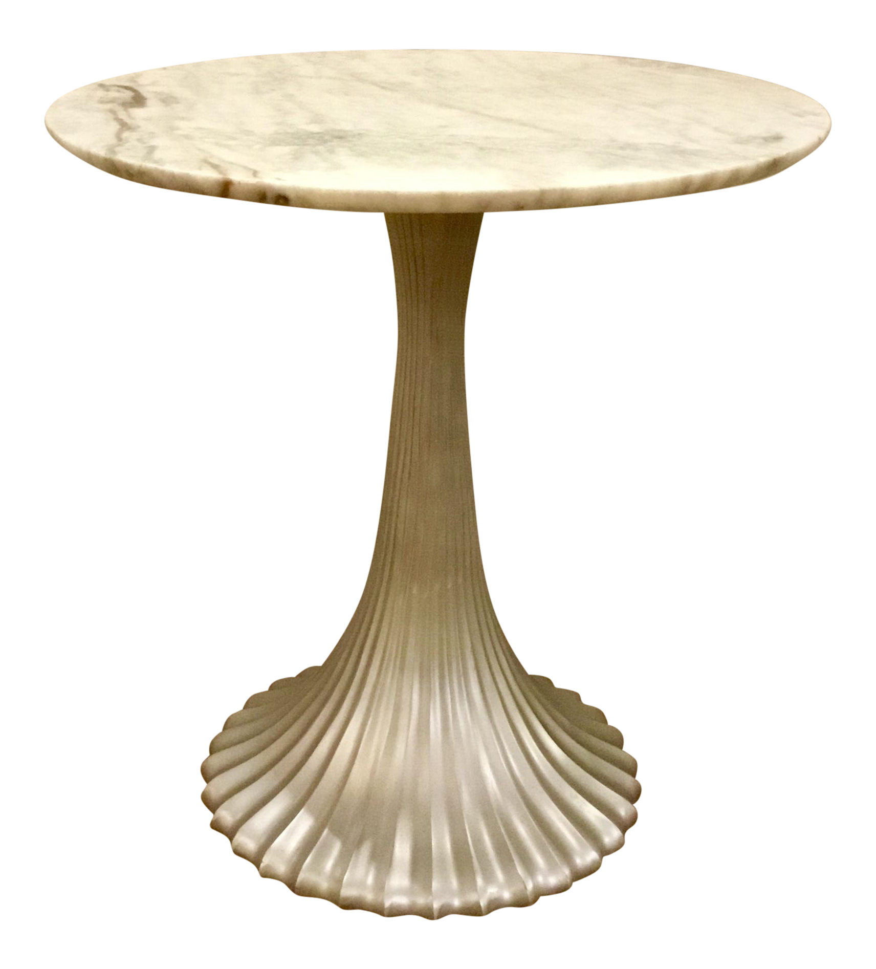 White and Silver Marble Side Table Chairish