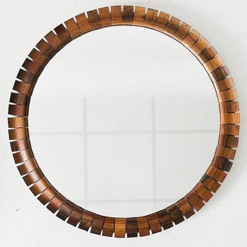 Mid-Century Danish Round Teak Mirror, 1960s