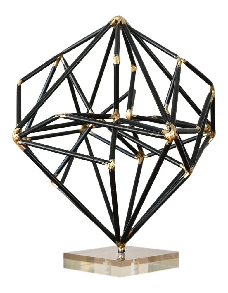 Vintage Modernist Abstract Black Metal Art Sculpture Chairish