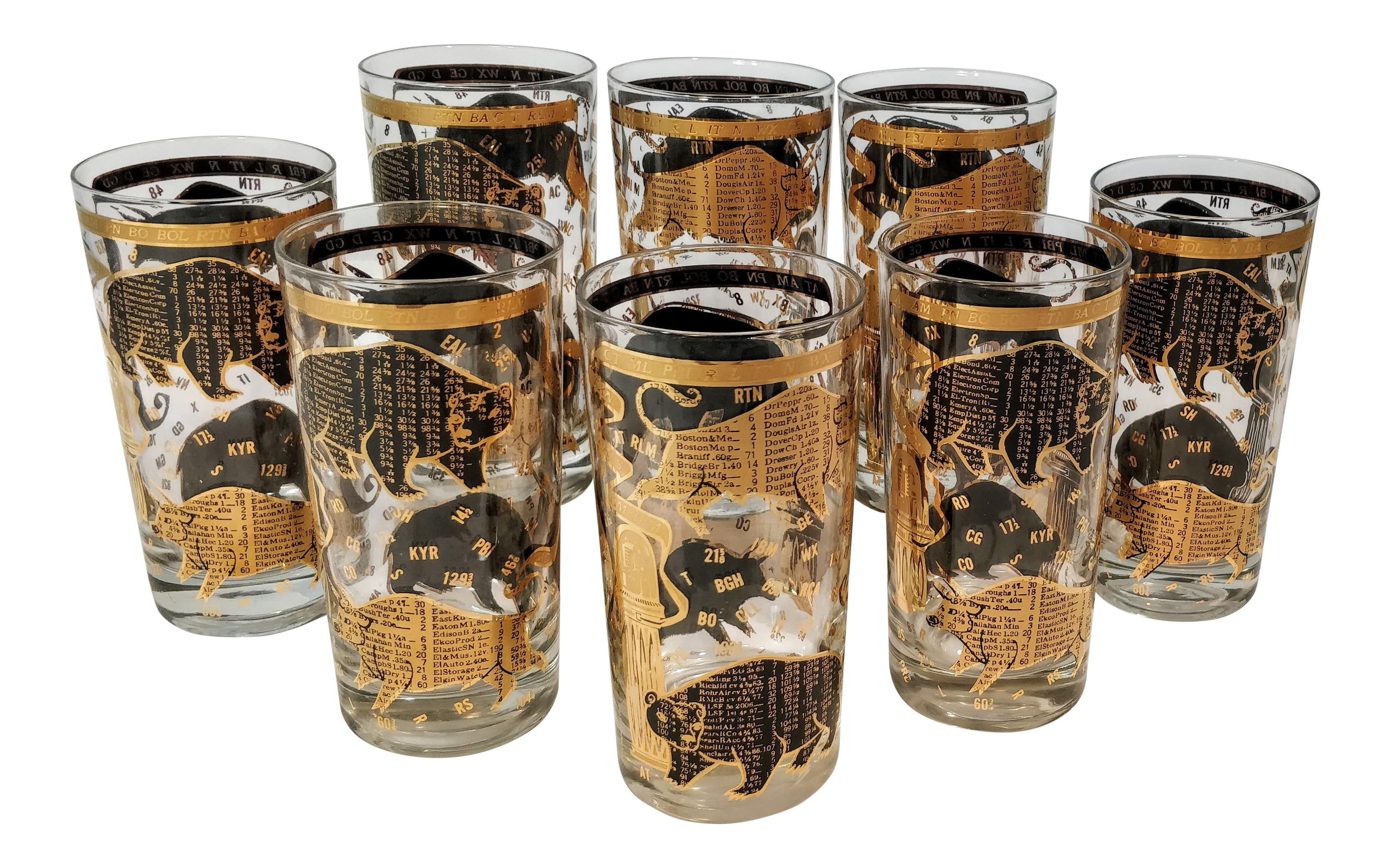 Mid Century Vintage Hammacher Schlemmer Glasses Set Of 8 Chairish