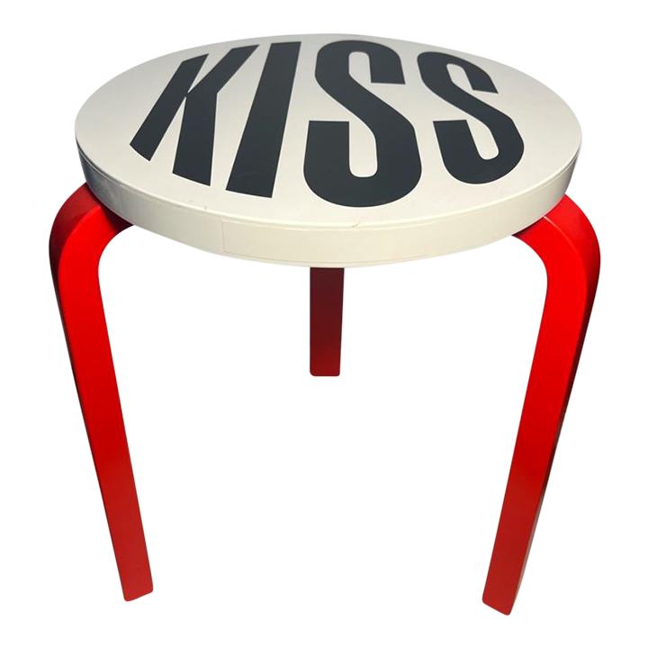 Barbara Kruger Kiss Stool by Artek Unassembled | Chairish