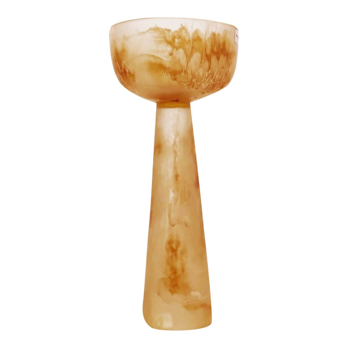 Caramel High Resin Pedestal Bowl Chairish