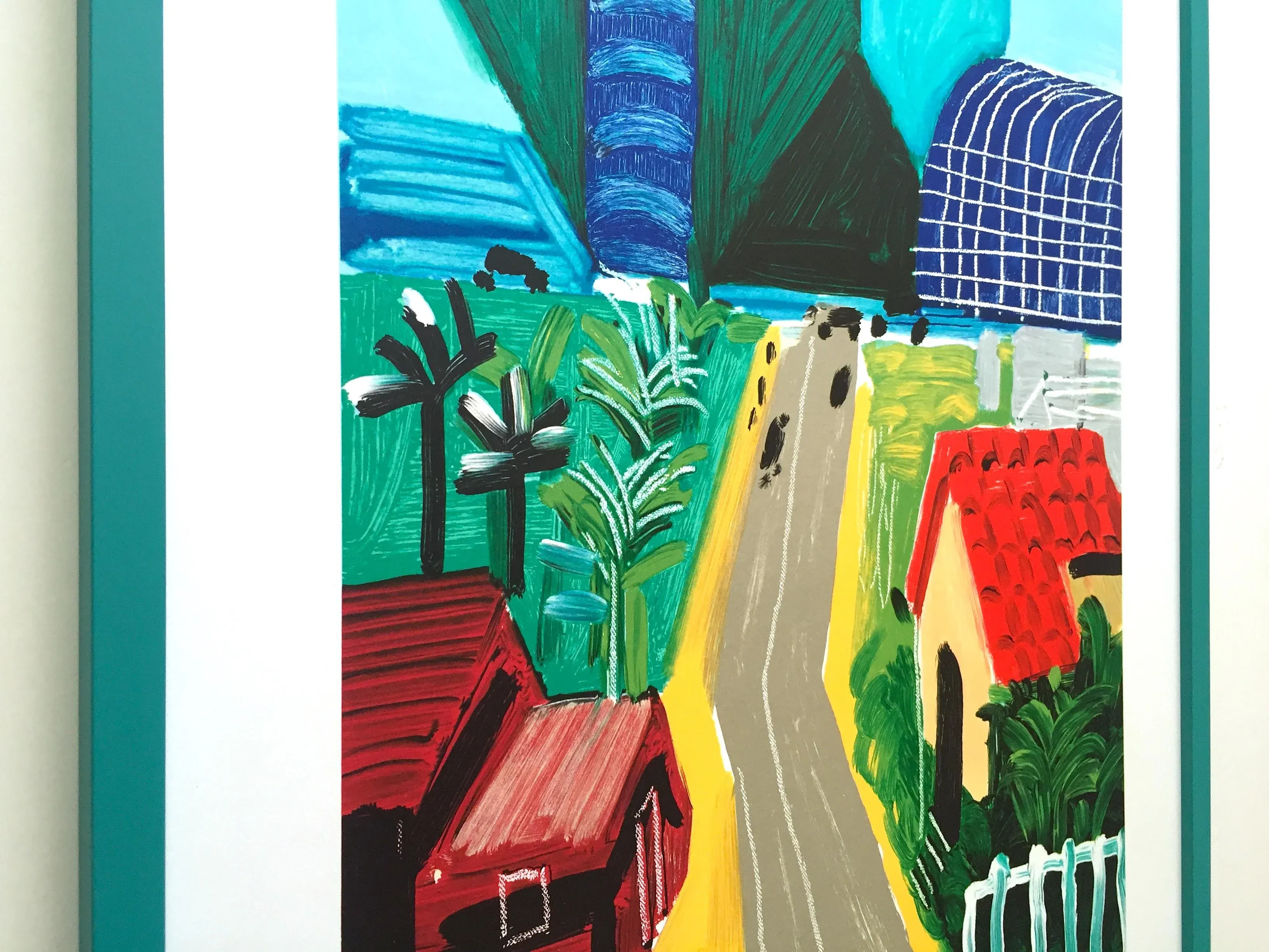 レア　David Hockney ポスター David Hockney Vintage 1989 Lithograph Print Framed