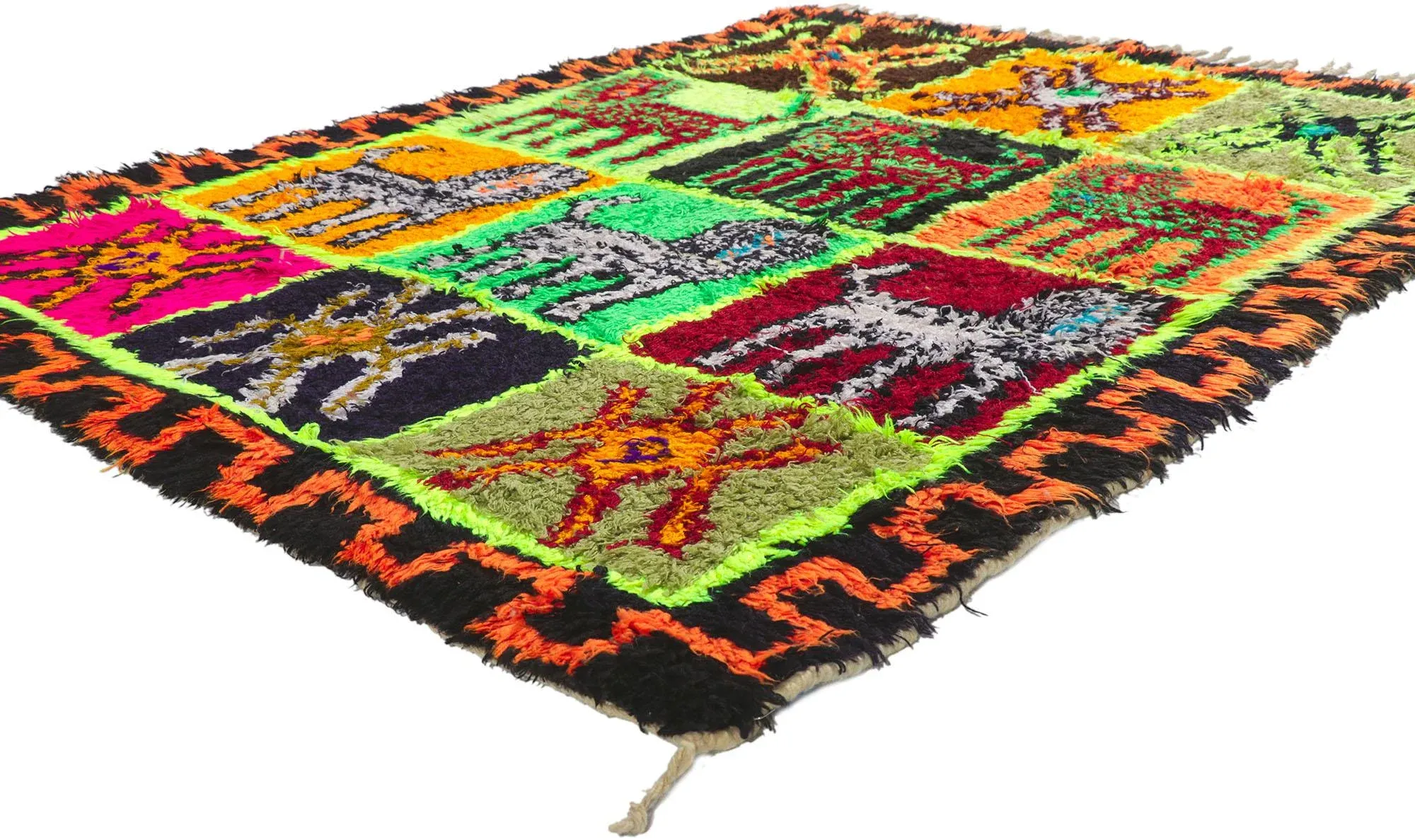 ▪️vintage rug ▪️176×124cm パキスタン ラホール産 Late 20th Century Vintage Moroccan Azilal Rug - 04'09 X 06'00