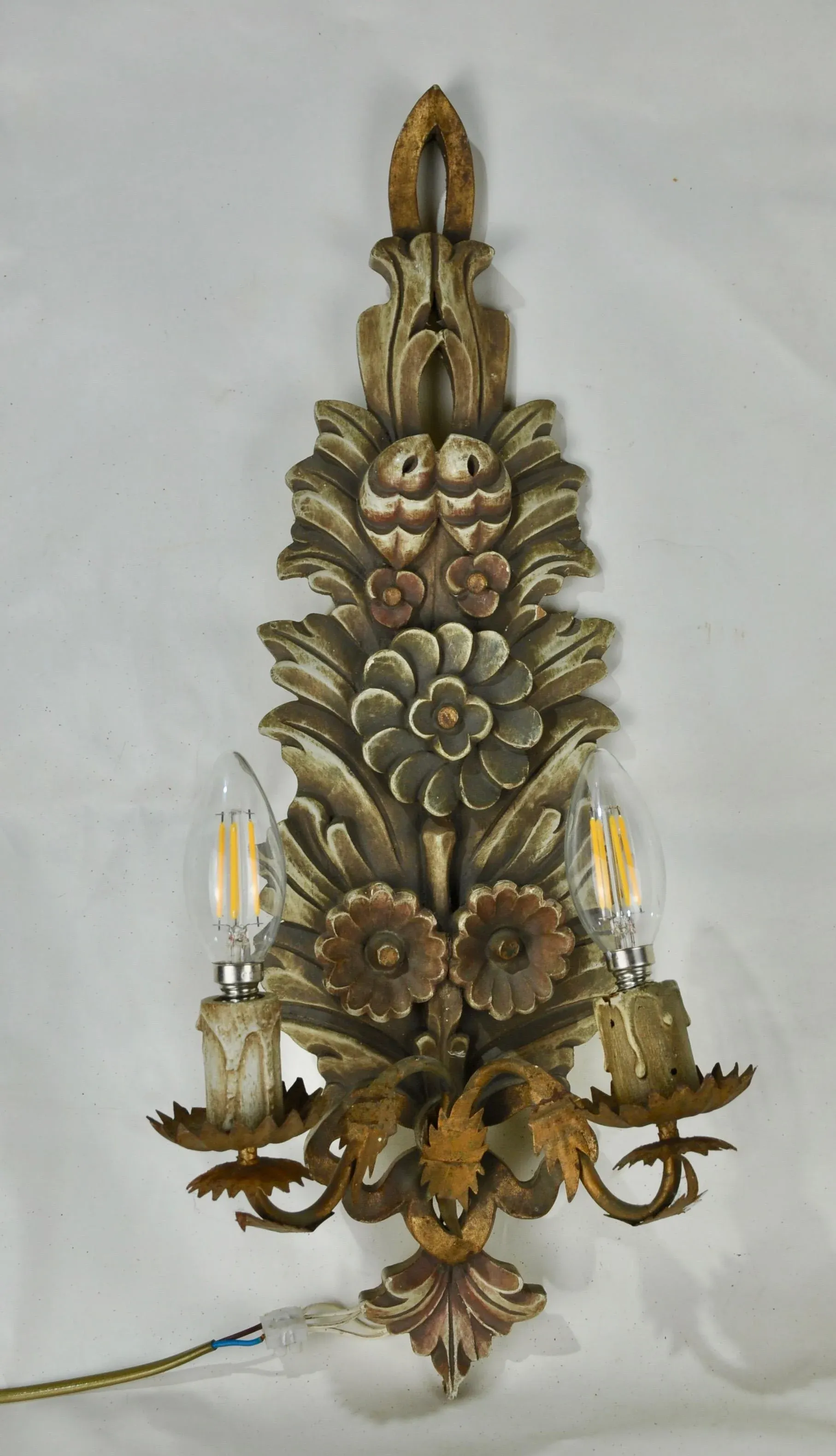 Polychrome and Wood Sconce, 1960s