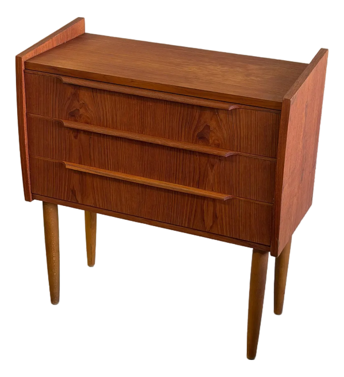 Mid Century Danish Teak 3-Drawer Chest  Vintage Scandinavian Small Dresser  1960s