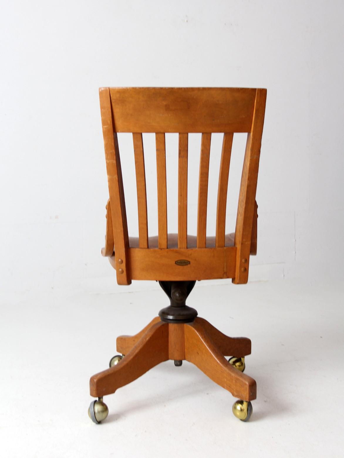 Antique Johnson Chair Co Swivel Office Chair | Chairish