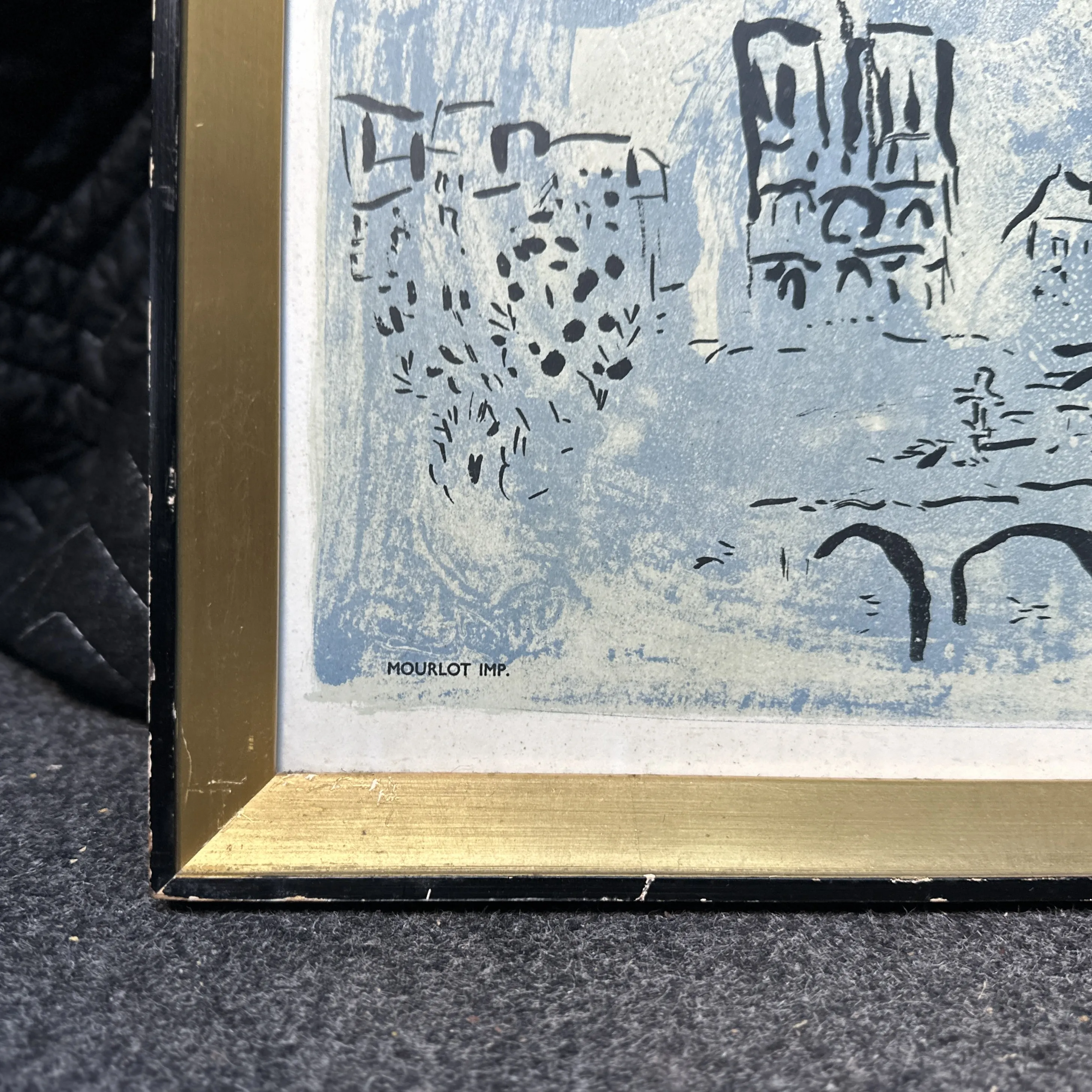 廃版Marc Chagall アートポスター フレーム　複製直筆サインあり 廃版Marc Chagall アートポスター フレーム 複製直筆サインあり