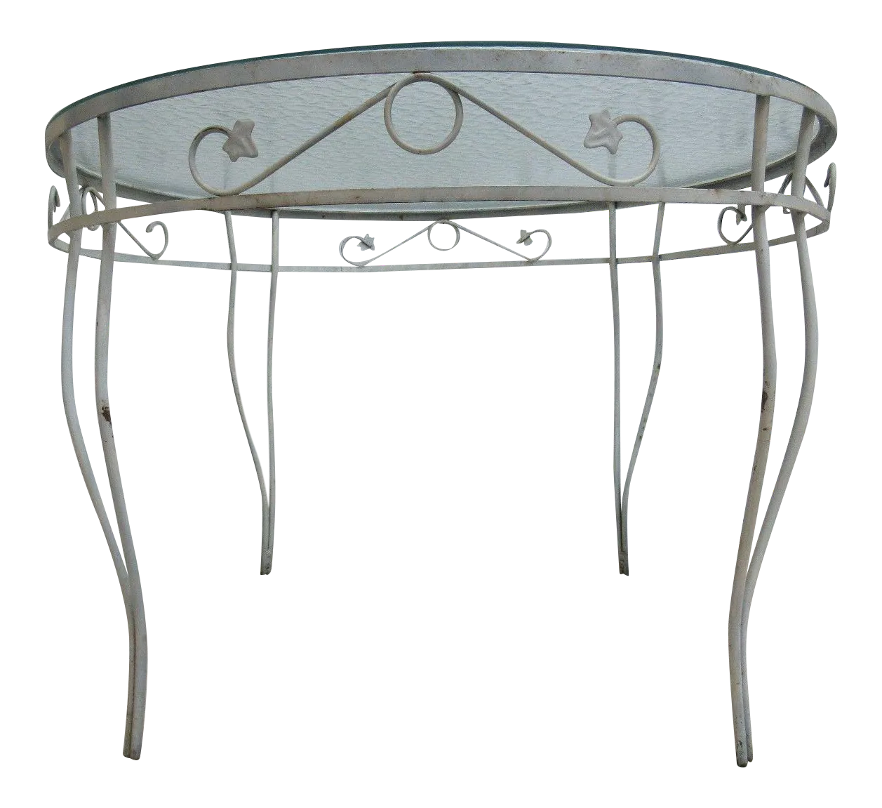 Vintage Round Iron Outdoor Dinette Table | Chairish