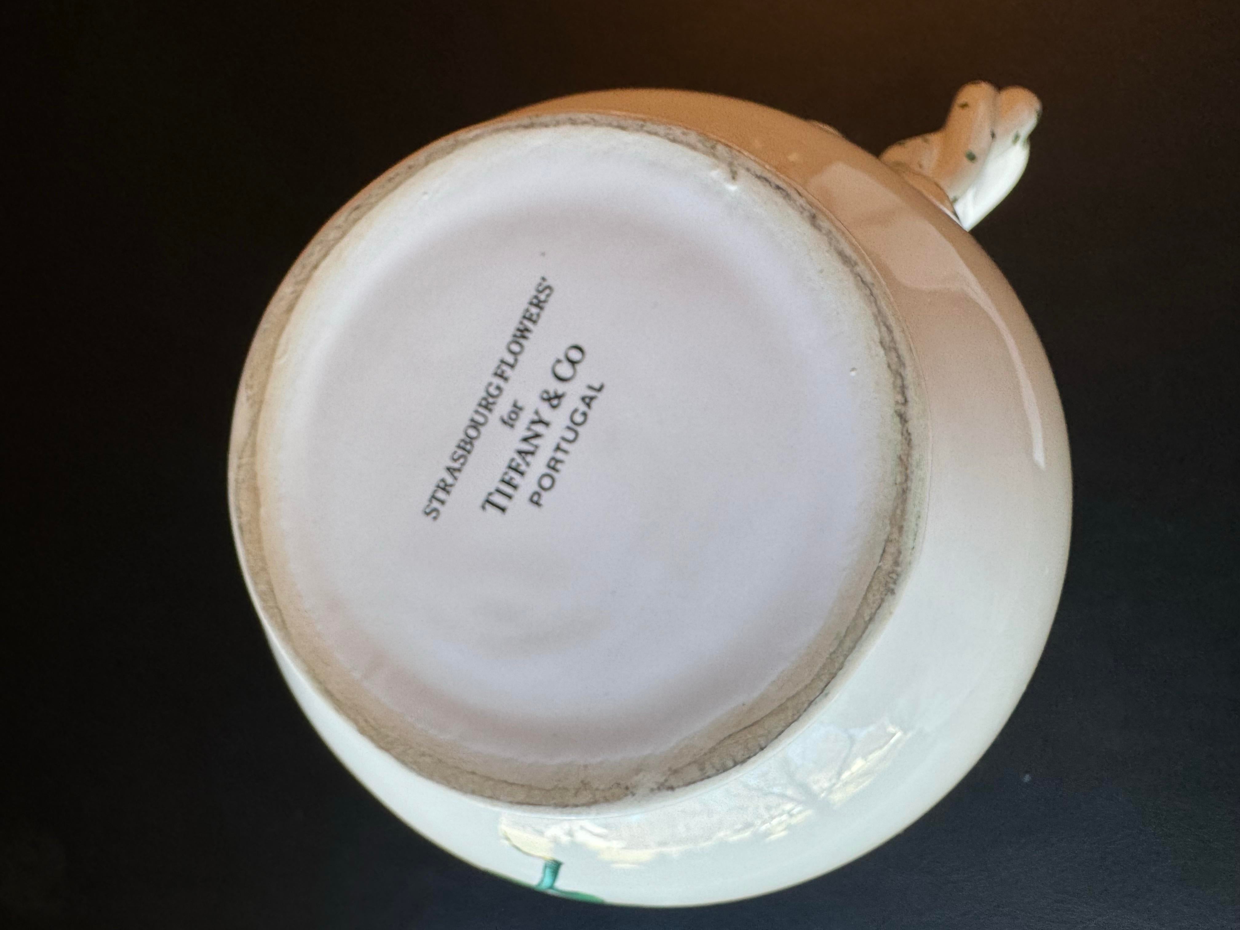 Vintage Tiffany and Co. Strasbourg Flowers Porcelain Pitcher