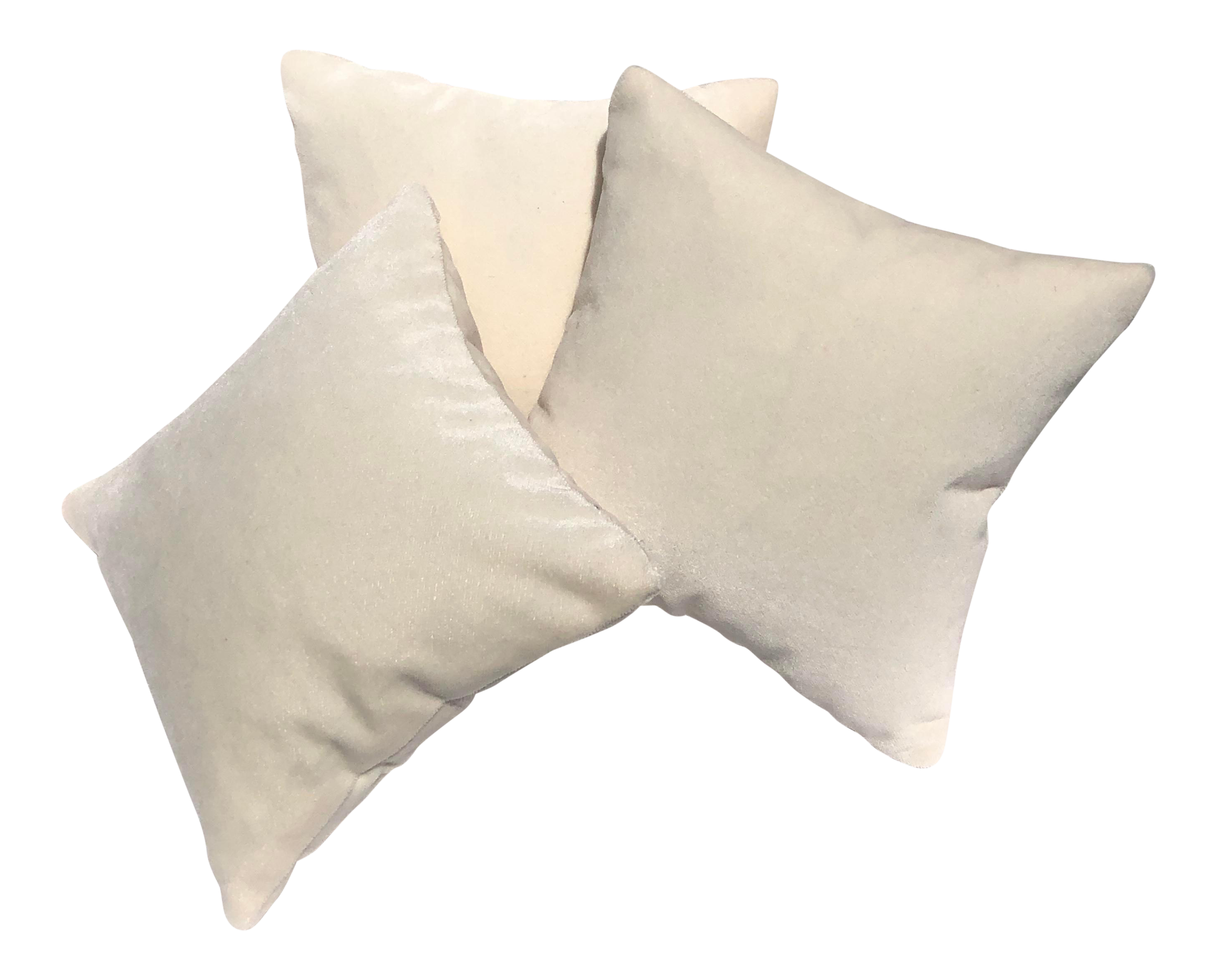 Miniature Chiffon White Designer Velvet Pillows Set Of 3 Custom