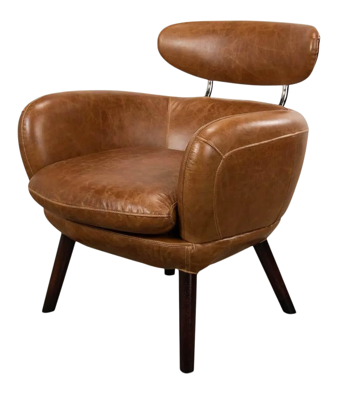 Mid Century Style Leather Armchair Chairish
