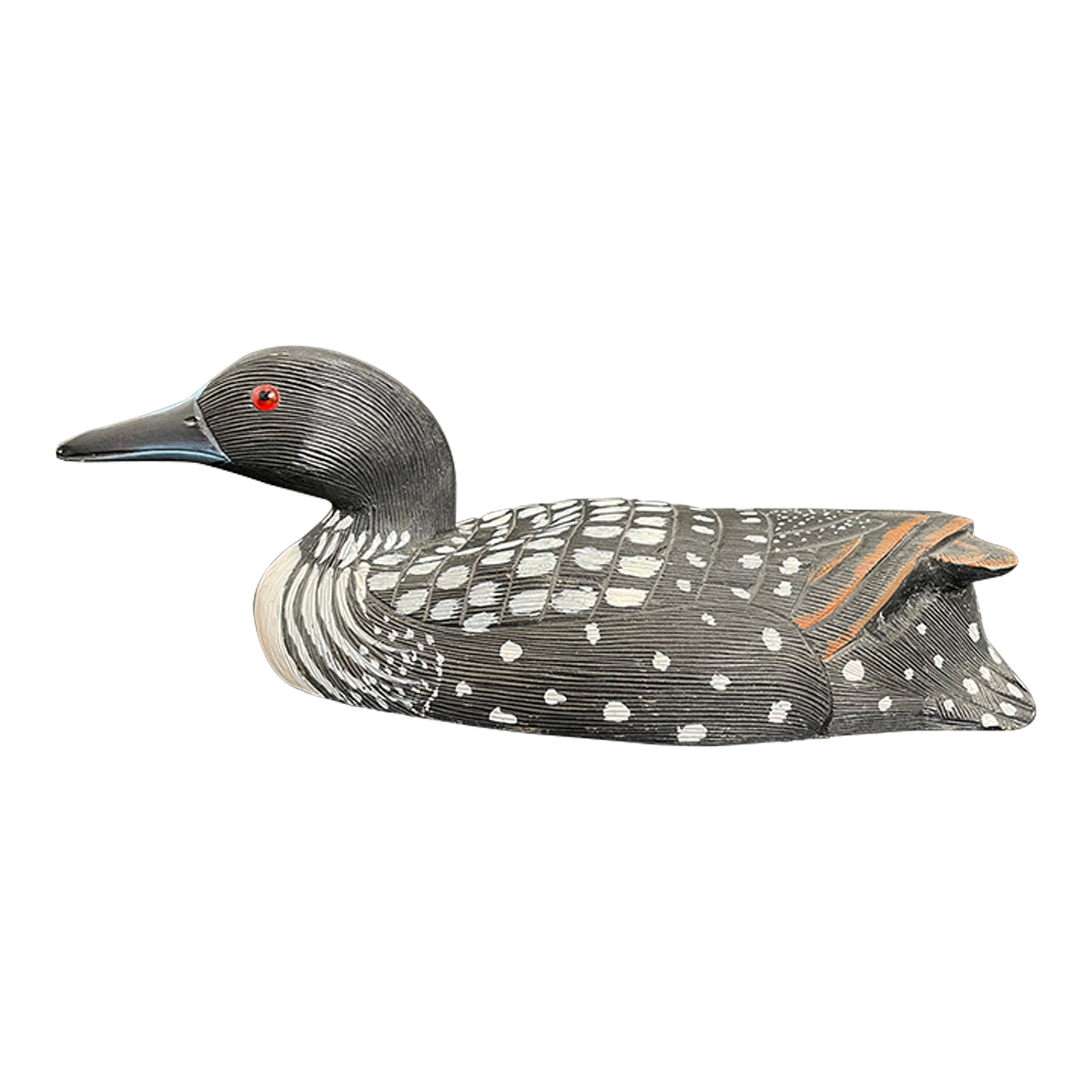 Detailed Hand Carved and Painted Common Loon Duck Decoy