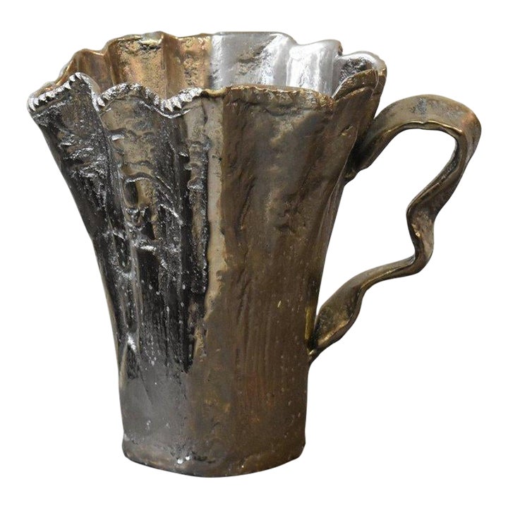 Vintage Wavy Cast Aluminum Pitcher, Circa 1980s | Chairish