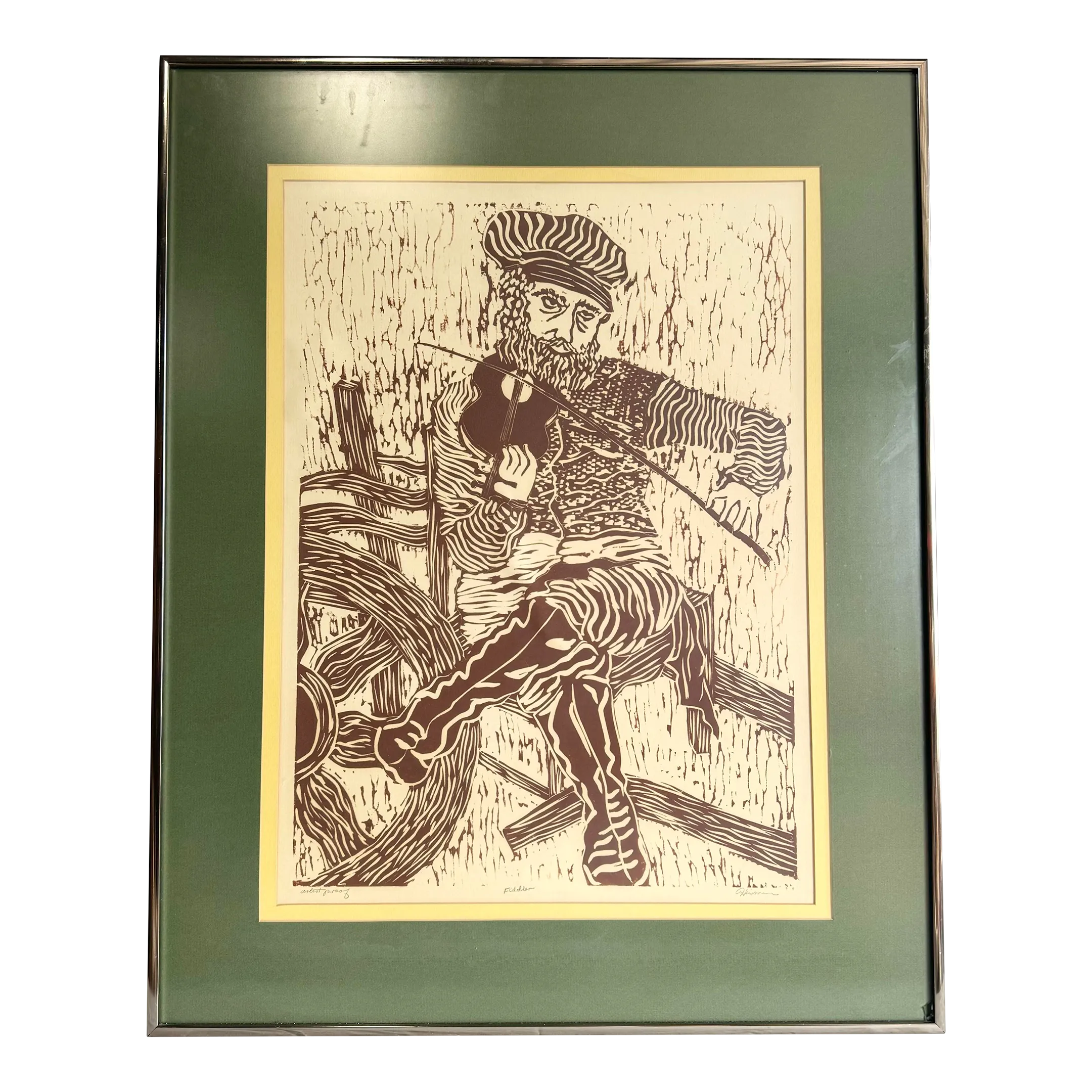 Framed and Signed Print “Fiddler” by Heisman
