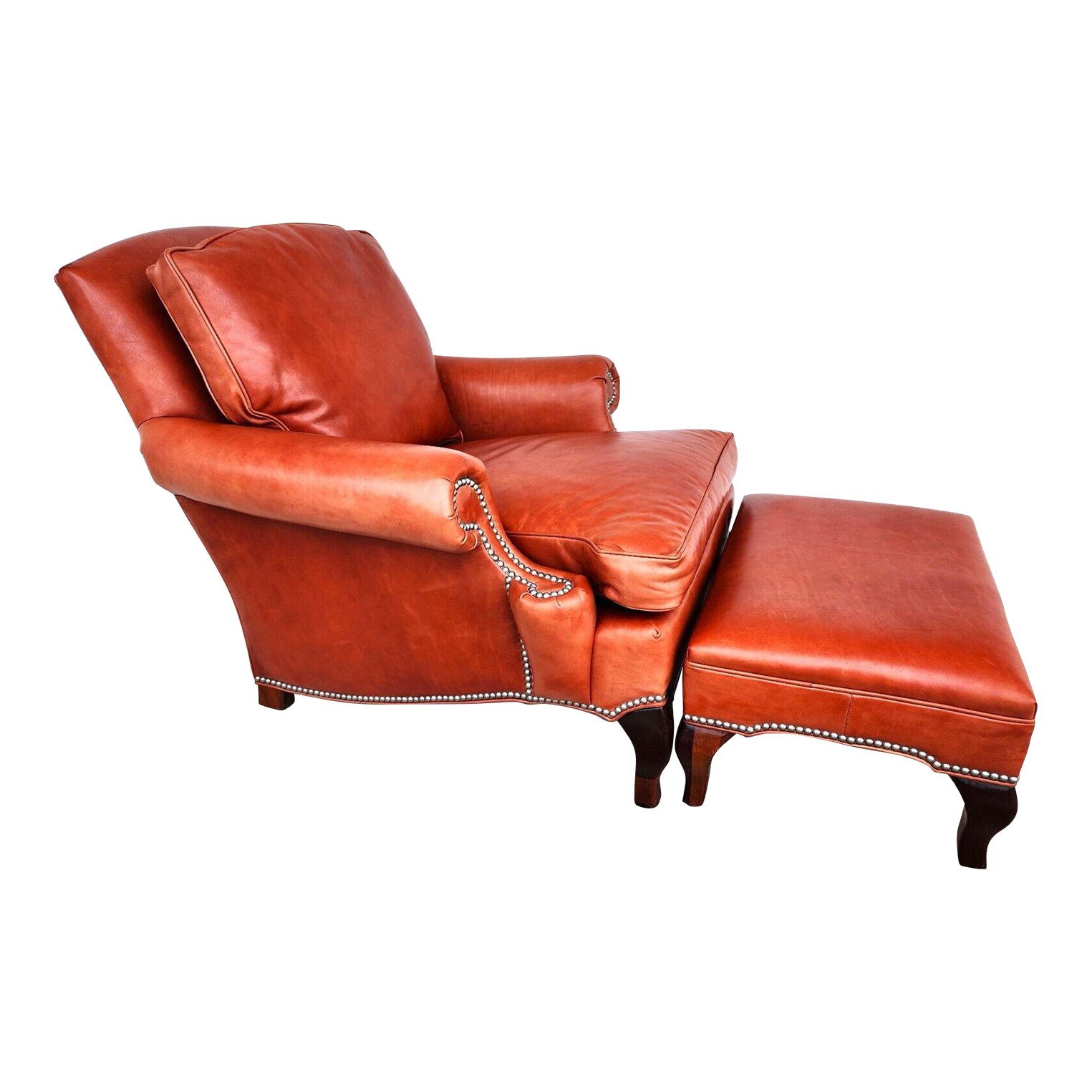 Leather Lounge Chair & Ottoman by Hickory Chair Chairish