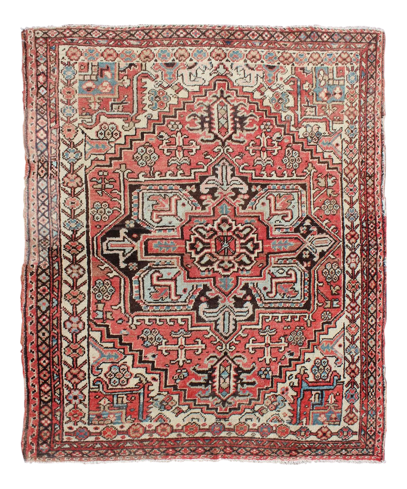 1950s Semi Vintage Heriz Rug - 4′7″ × 5′5″