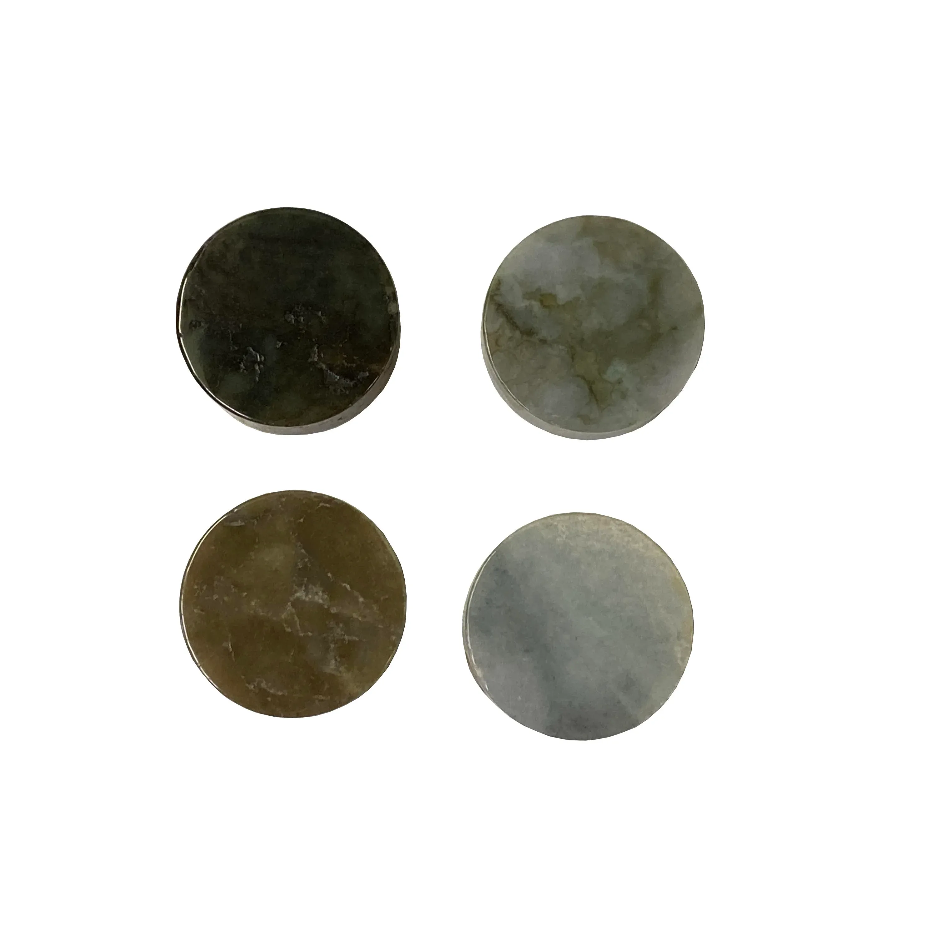 Set of 4 Stone Carved Round Shape Sample Display Art Paperweight
