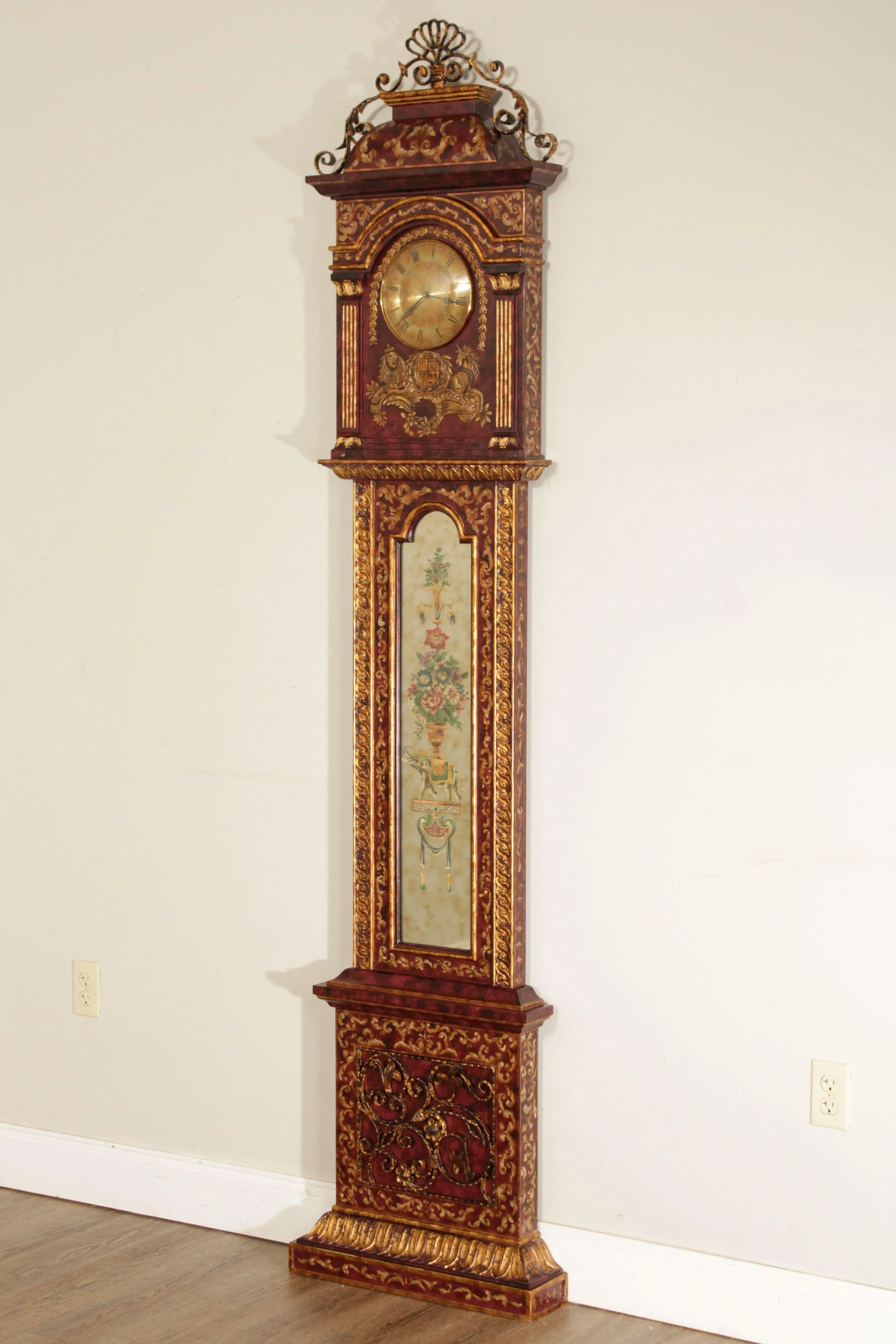 1990s Castilian Imports Low Profile Tall Case Wall Clock