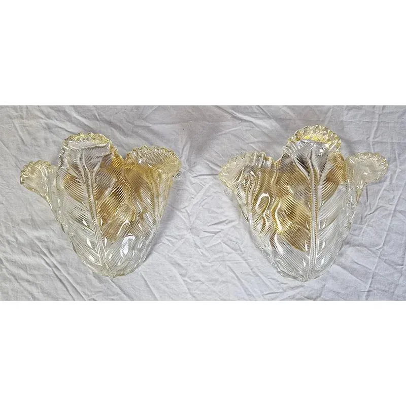 Murano Glass Wall Lights, 1950s, Set of 2