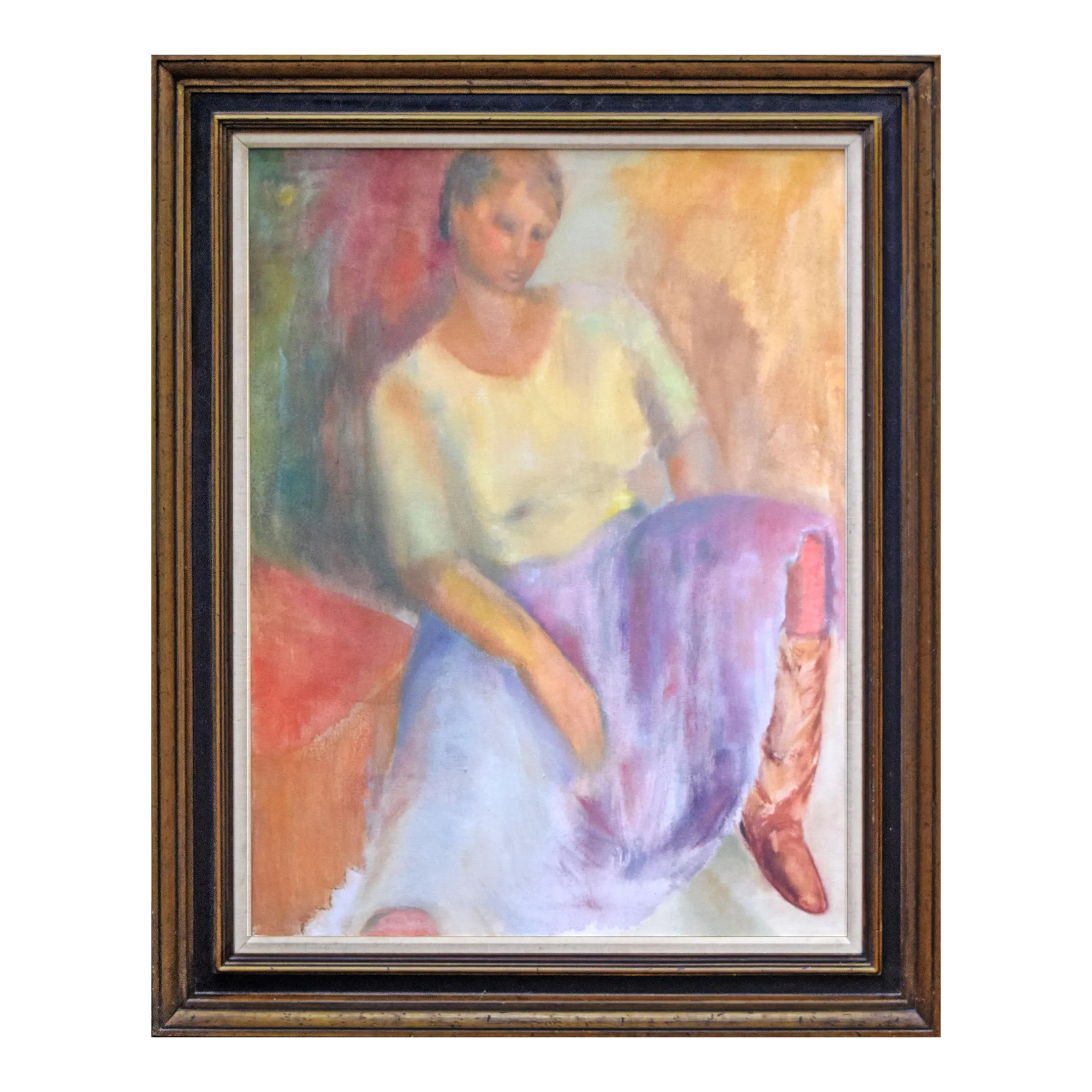 Large Vintage Fauvist Post Impressionist Portrait of a Woman C.1970s