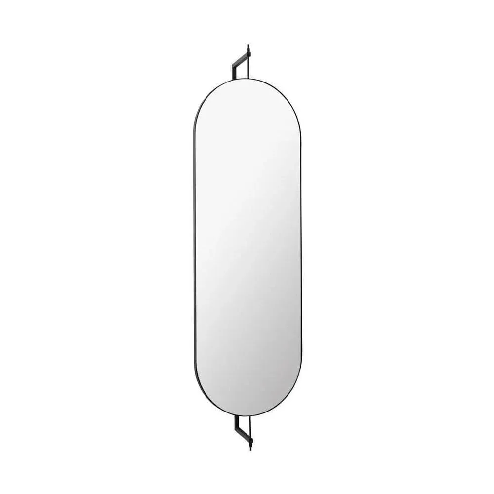 Black Full Size Rotating Mirror by Kristina Dam Studio