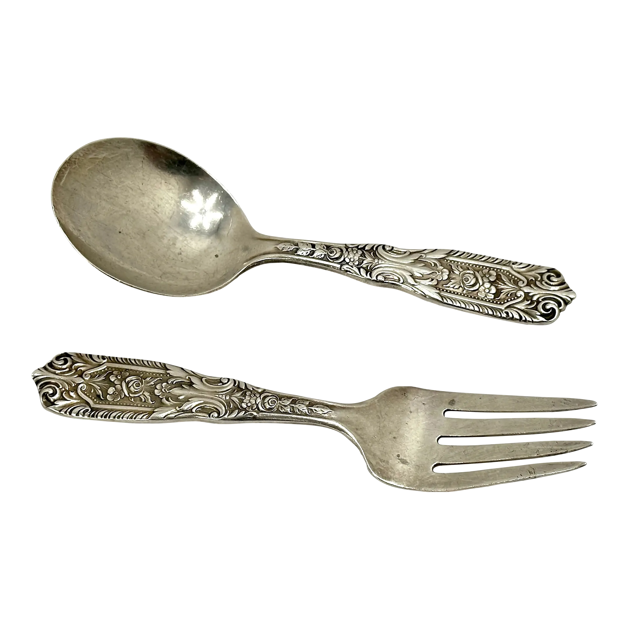 Vintage 1940s Westmorland Milburn Rose Pattern Sterling Silver