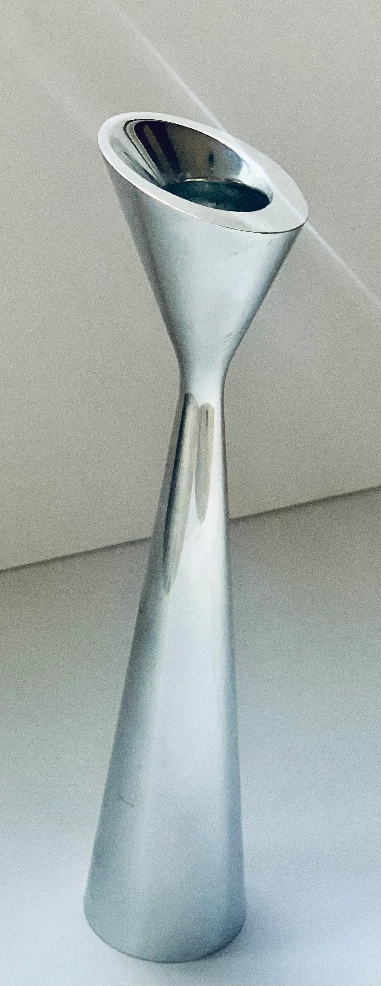 1994 Nambé 'Nova' Candlestick 6046 by Karin Rashid | Chairish