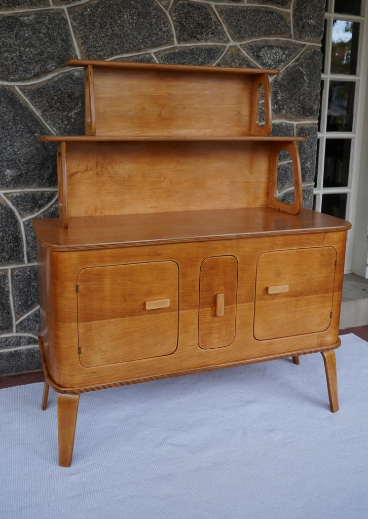 1940s Thaden-Jordan Sideboard Server With Graduated Two-Tiered