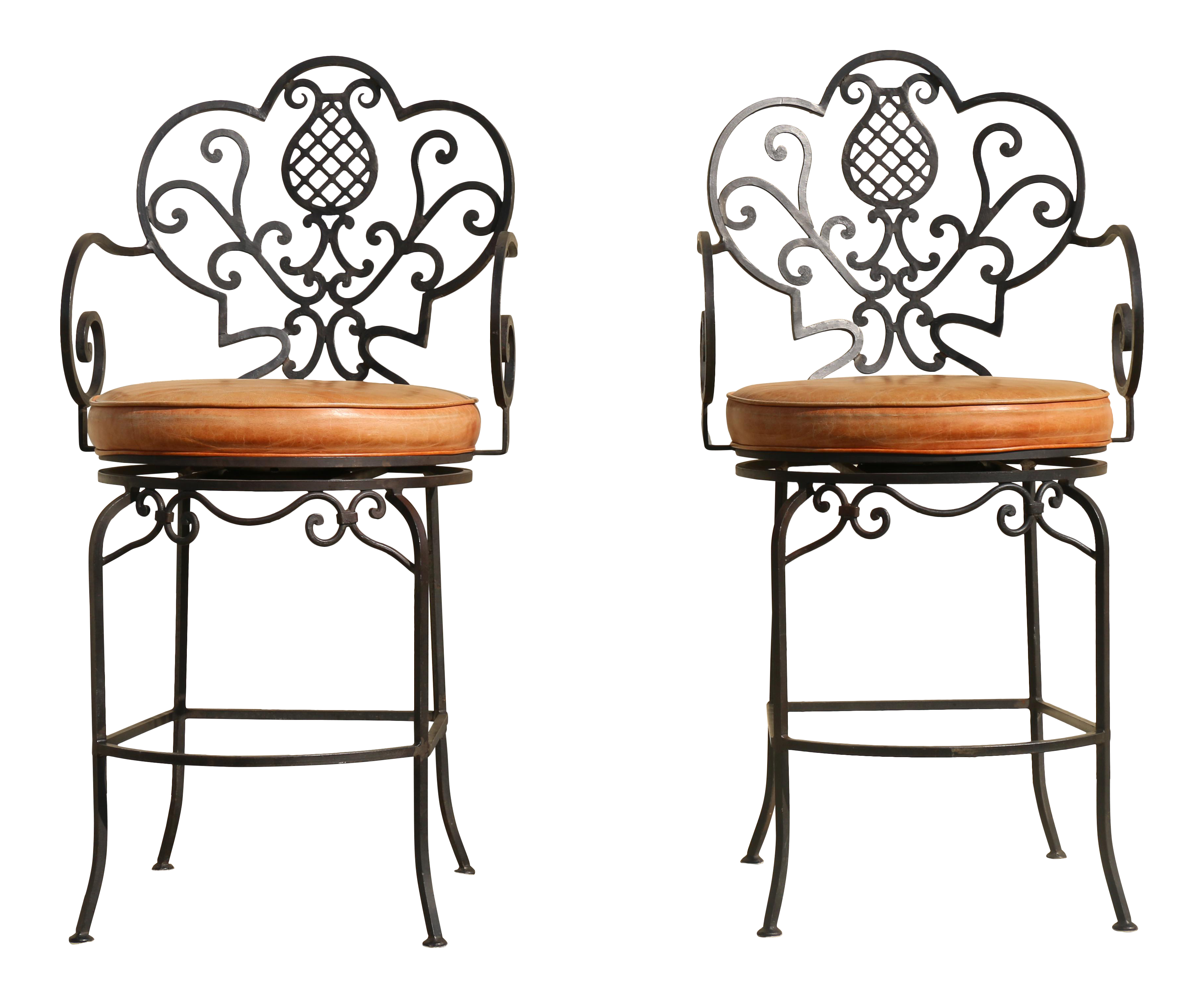 Wrought Iron Custom Made Bar stools A Pair