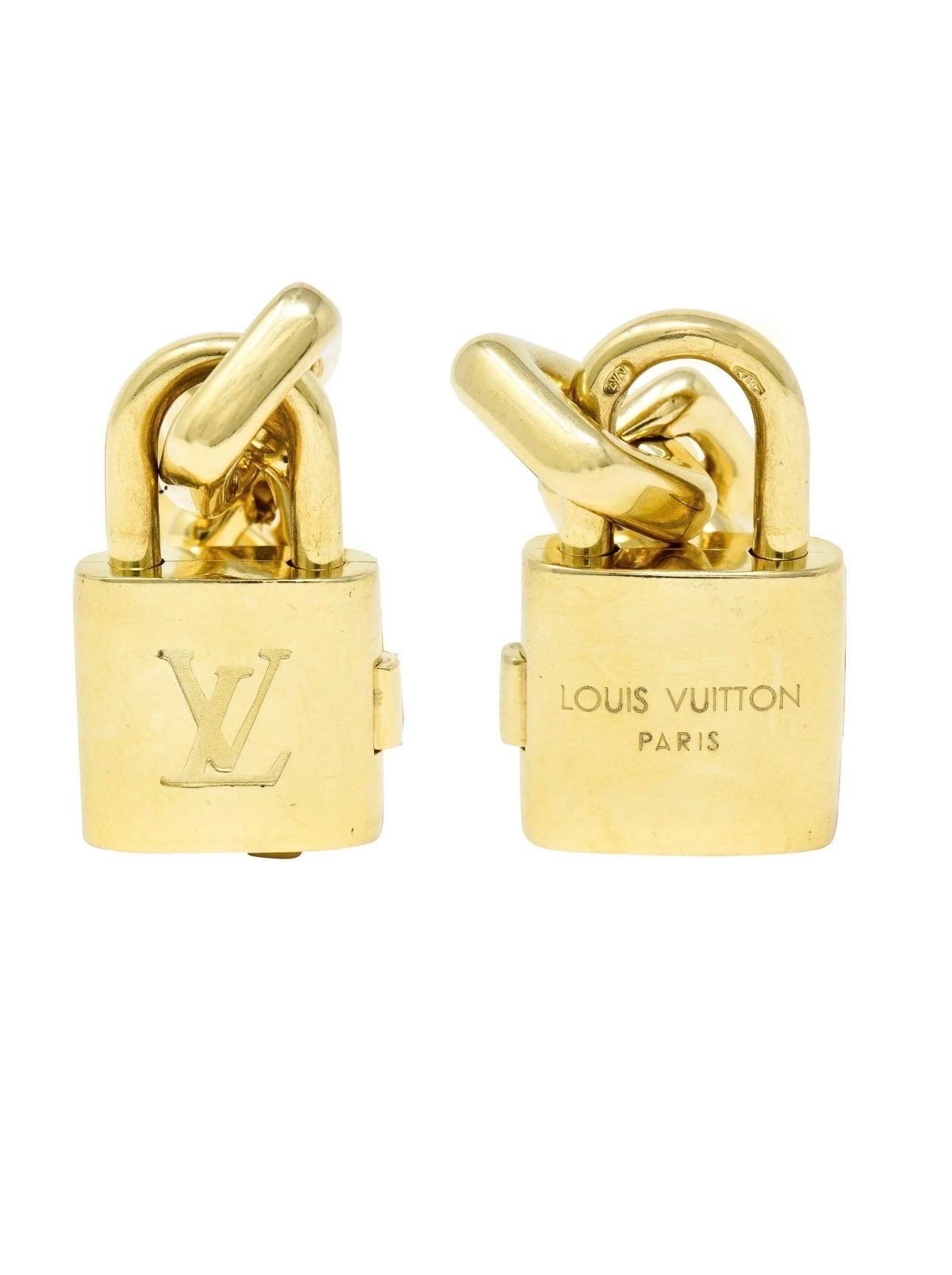 Louis Vuitton Padlock & Keys+ Two Bags Charm Yellow Gold Bracelet