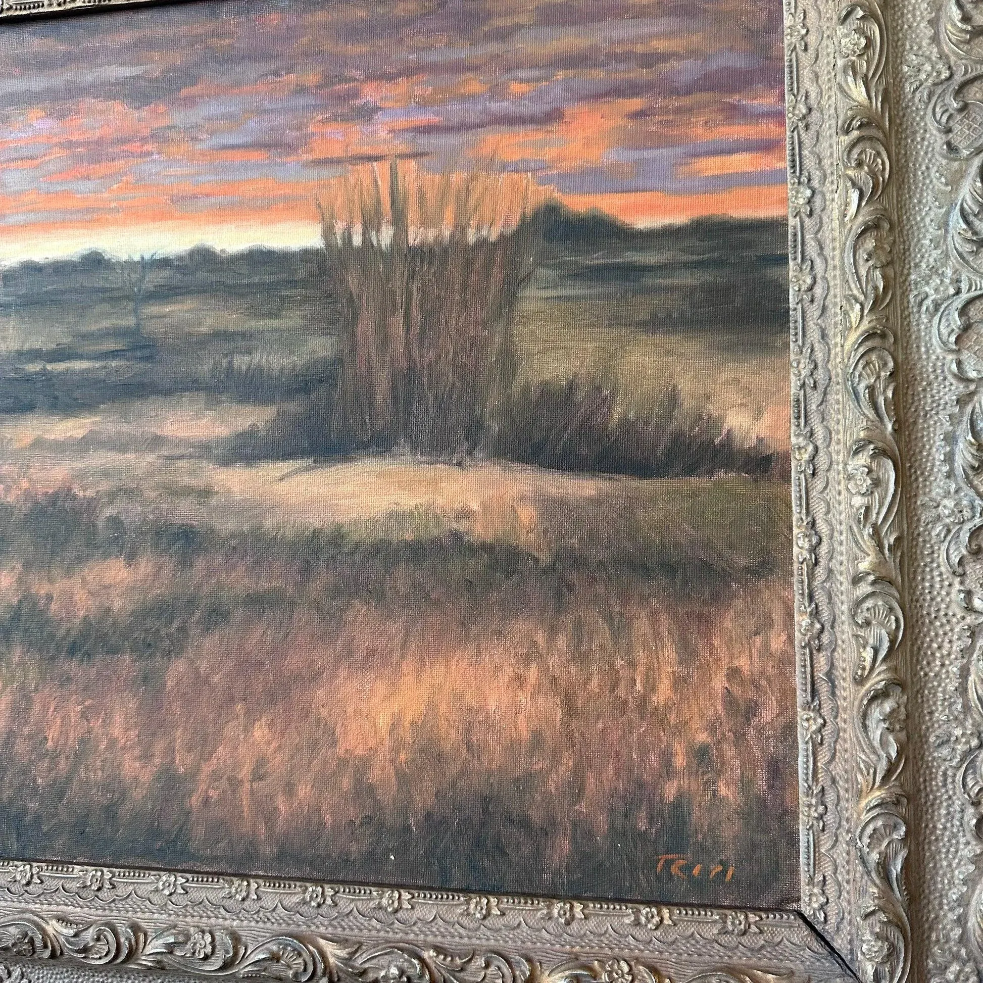 Framed Landscape Painting by Wny Artist Charlie Tripi