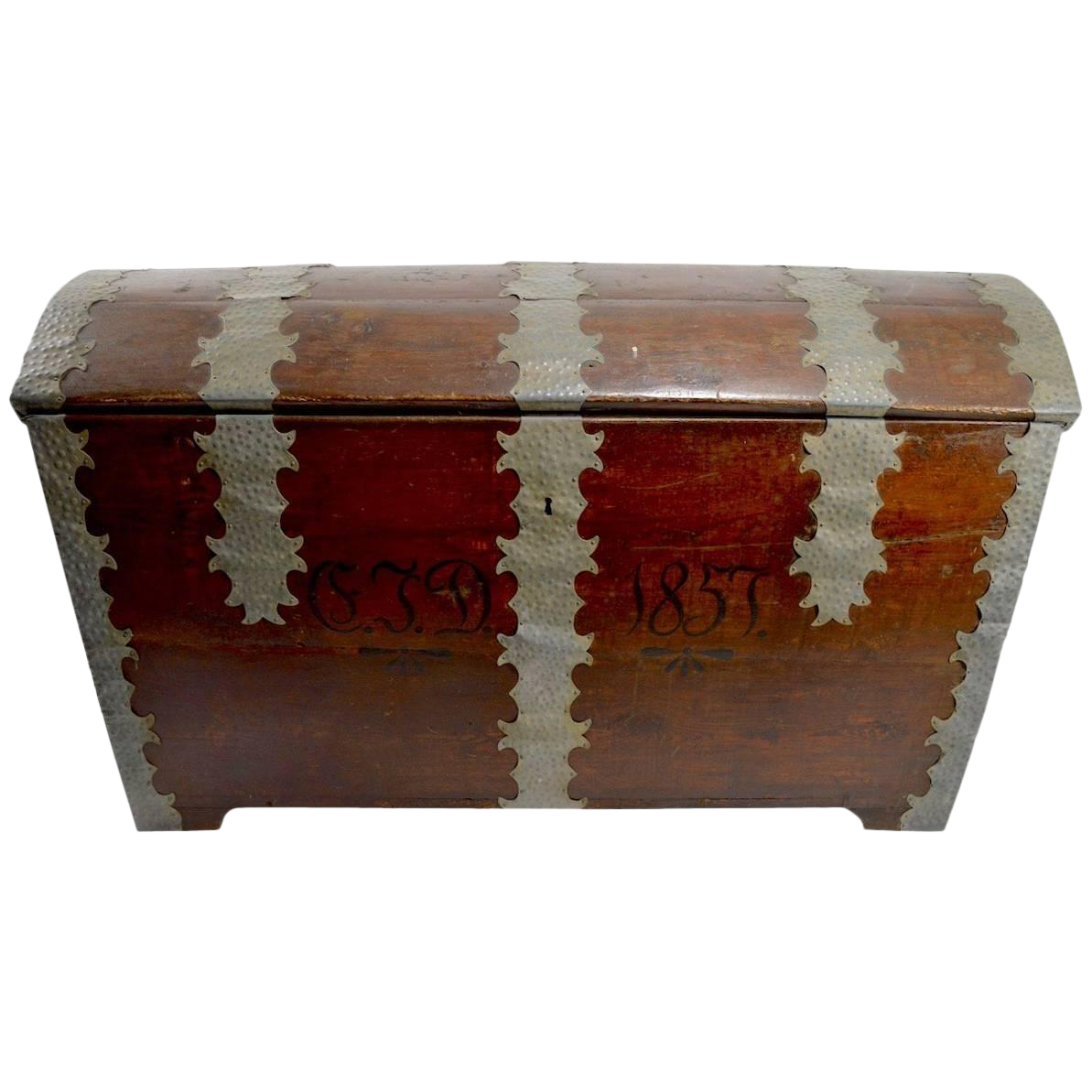 Large Dome Top Trunk, Dated 1857 Chairish