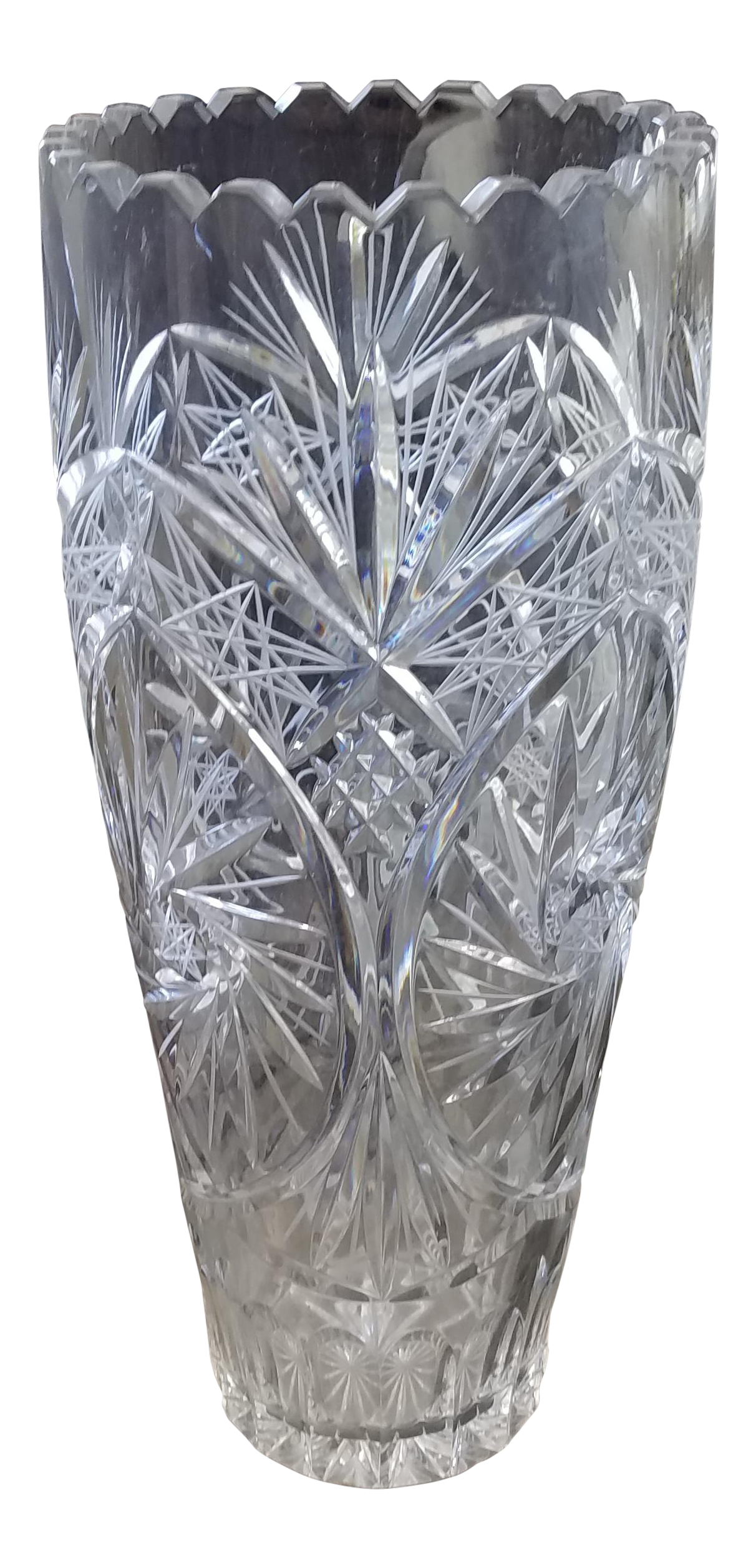 Antique Large Crystal Vase Chairish